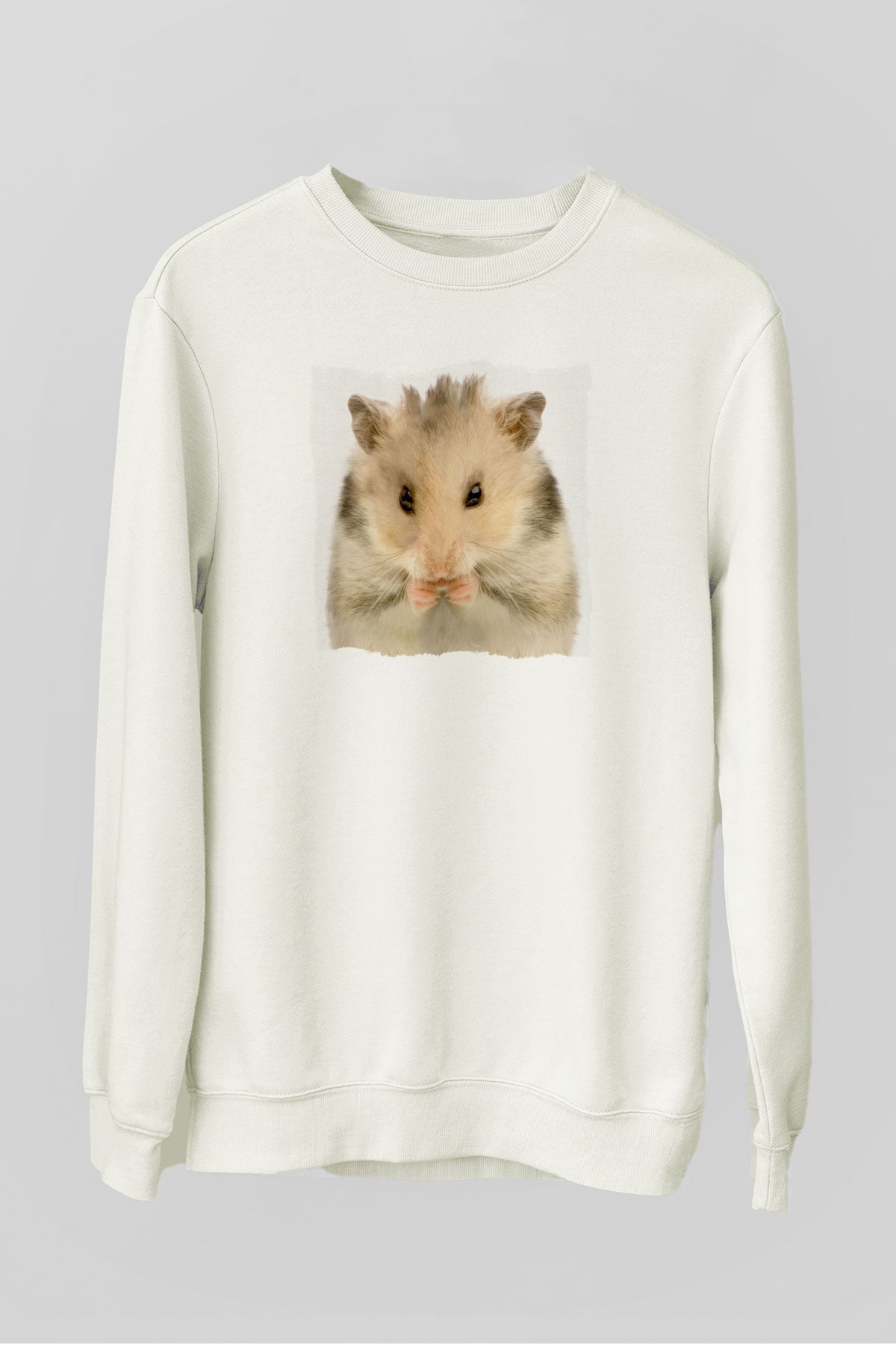 Hamster Beyaz Unisex Sweatshirt