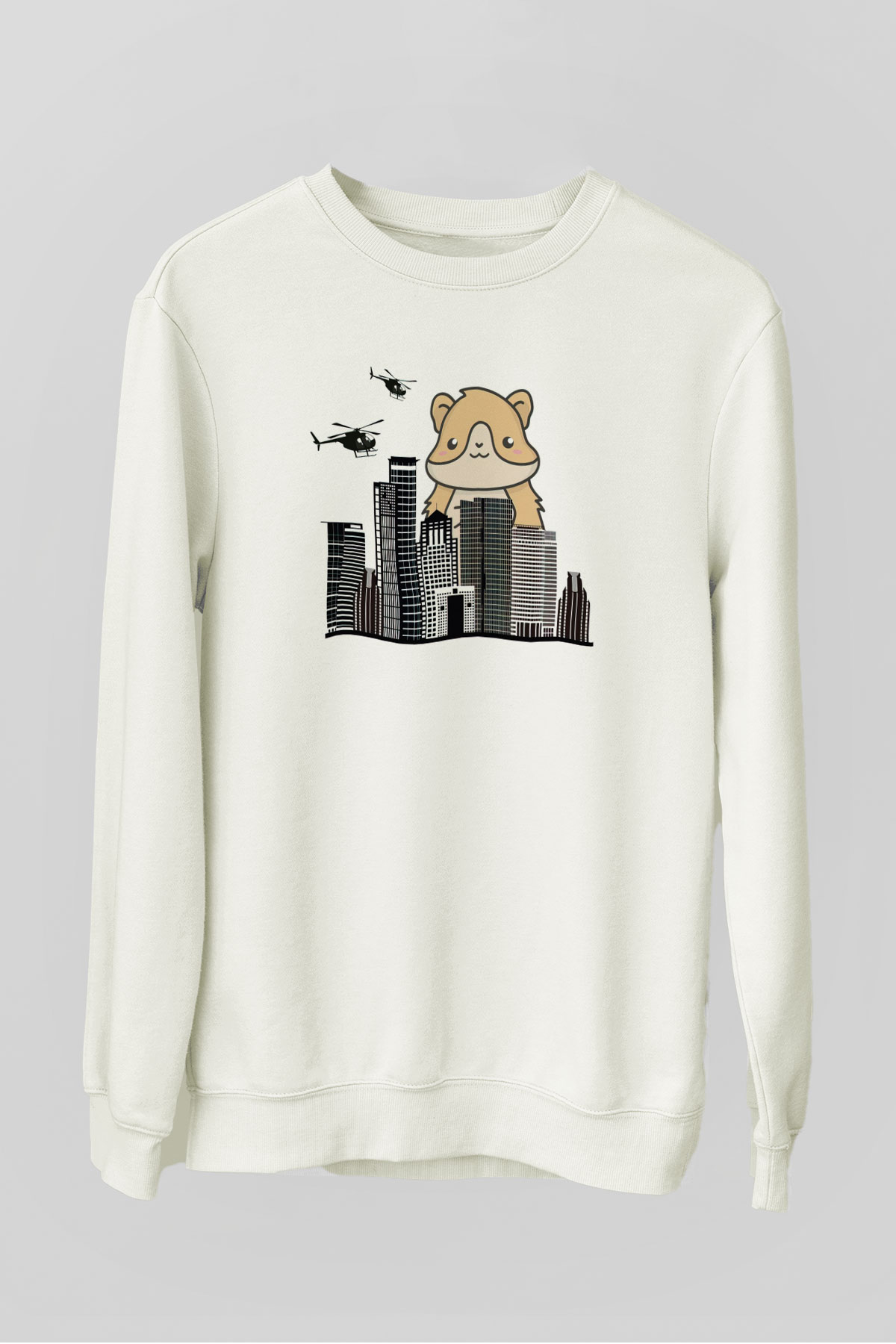 Hamster Beyaz Unisex Sweatshirt