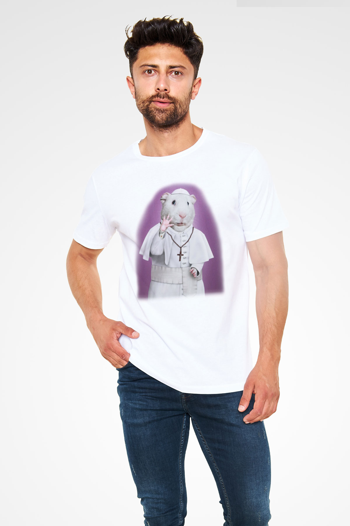 Hamster Beyaz Unisex Tişört T-Shirt - TişörtFabrikası