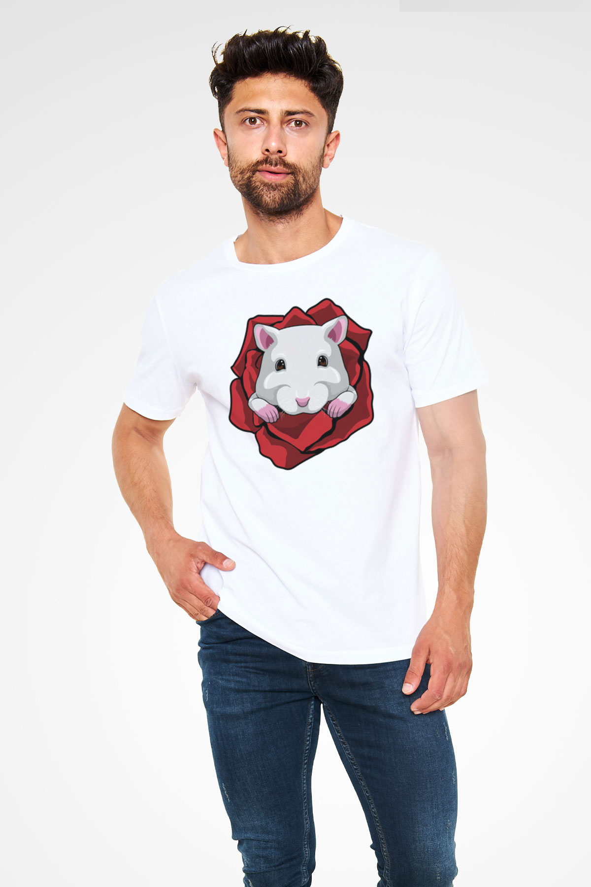 Hamster Beyaz Unisex Tişört T-Shirt - TişörtFabrikası