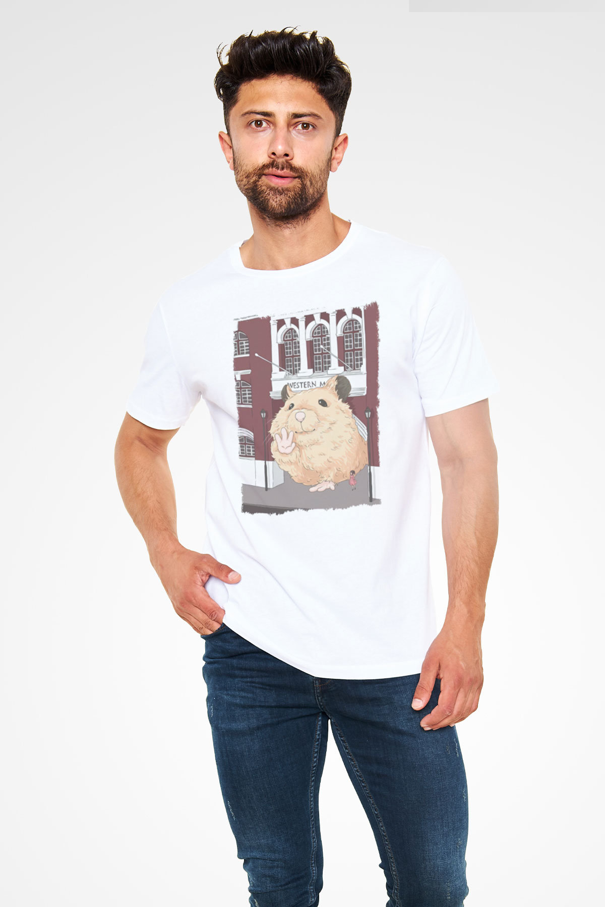 Hamster Beyaz Unisex Tişört T-Shirt - TişörtFabrikası