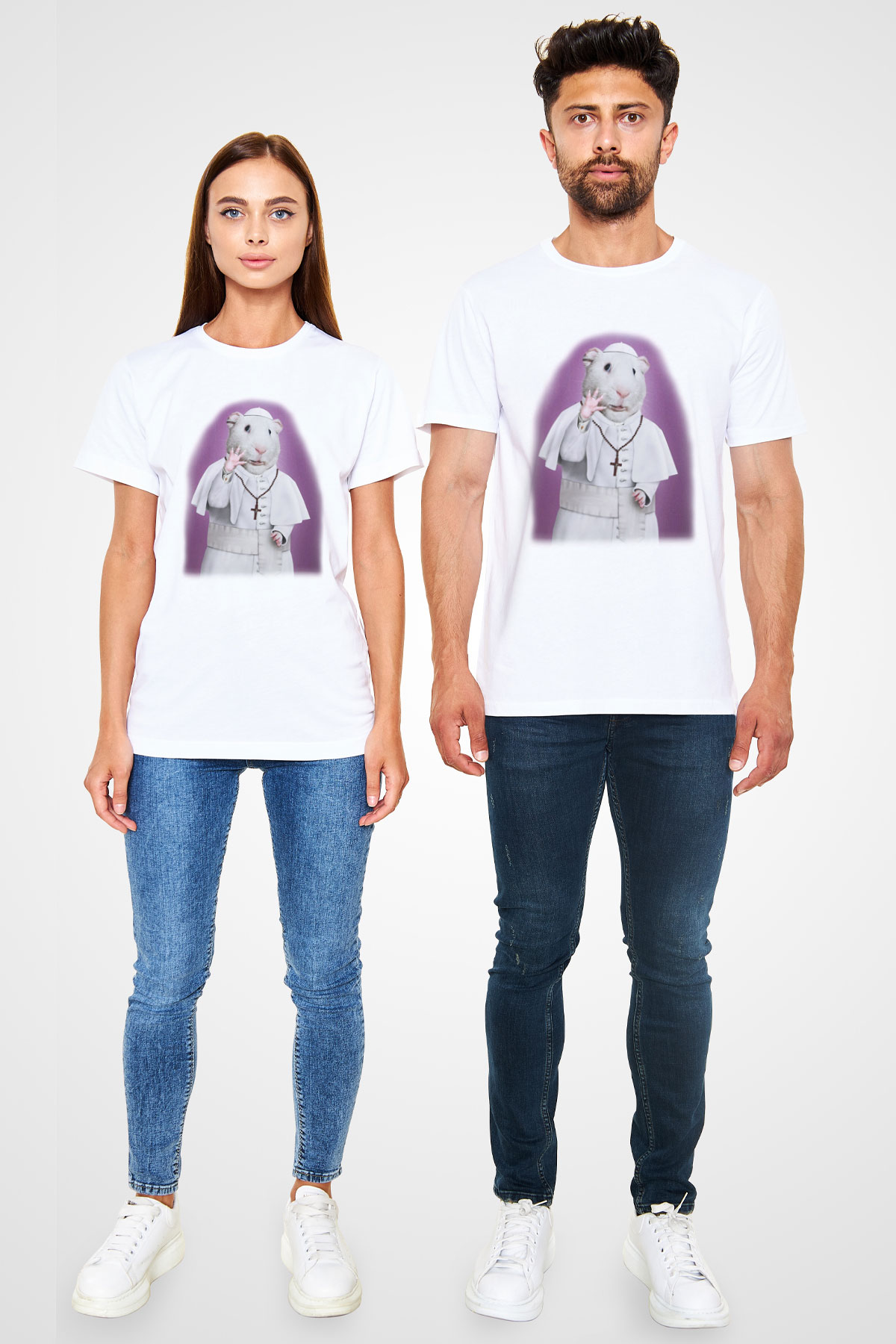 Hamster Beyaz Unisex Tişört T-Shirt - TişörtFabrikası
