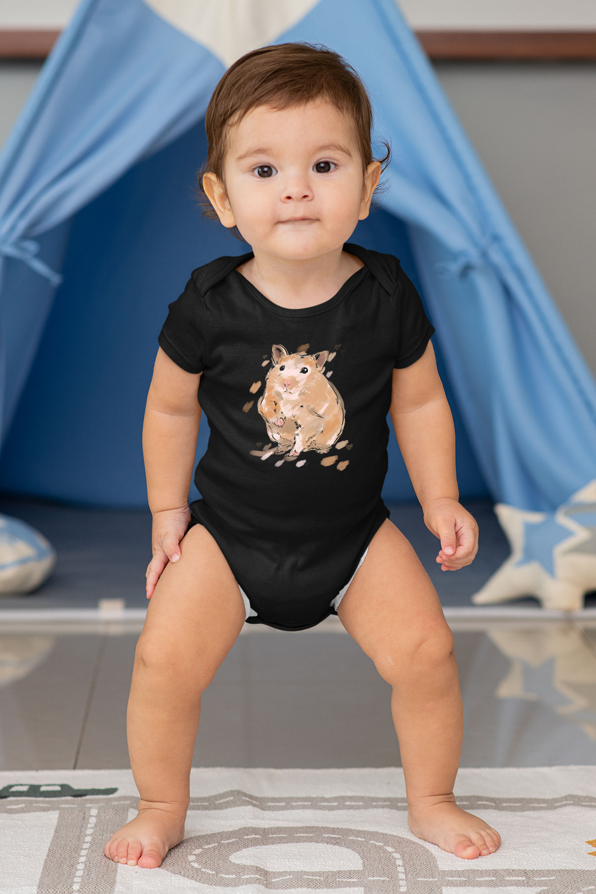 Hamster Siyah Bebek Body - Zıbın