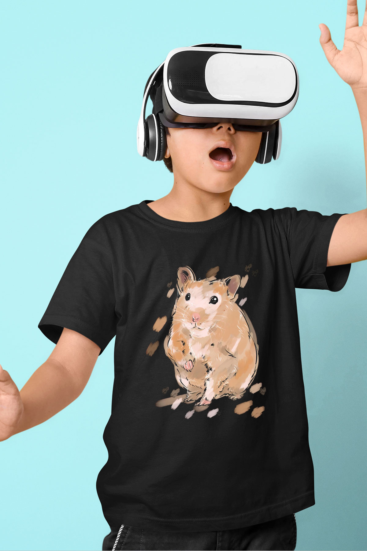 Hamster Siyah Unisex Çocuk Tişört