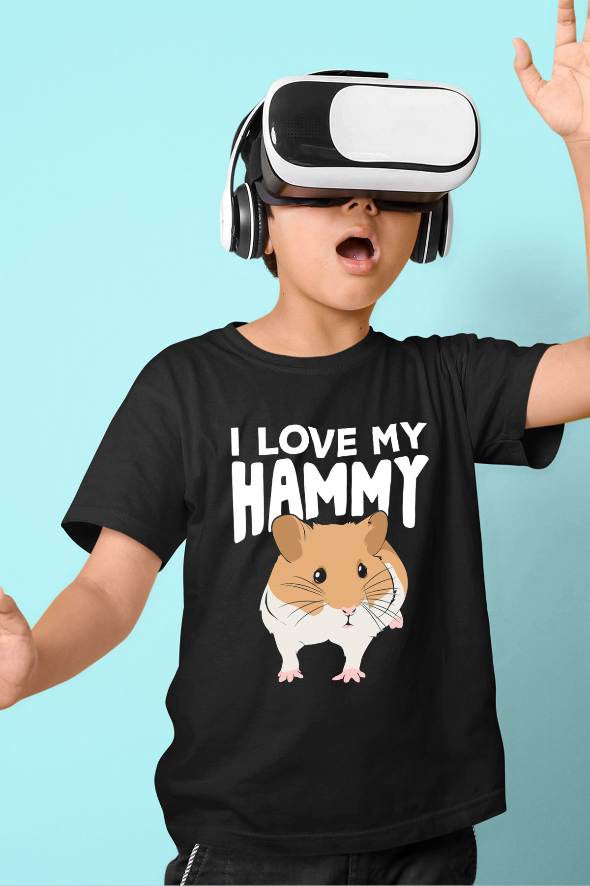 Hamster Siyah Unisex Çocuk Tişört