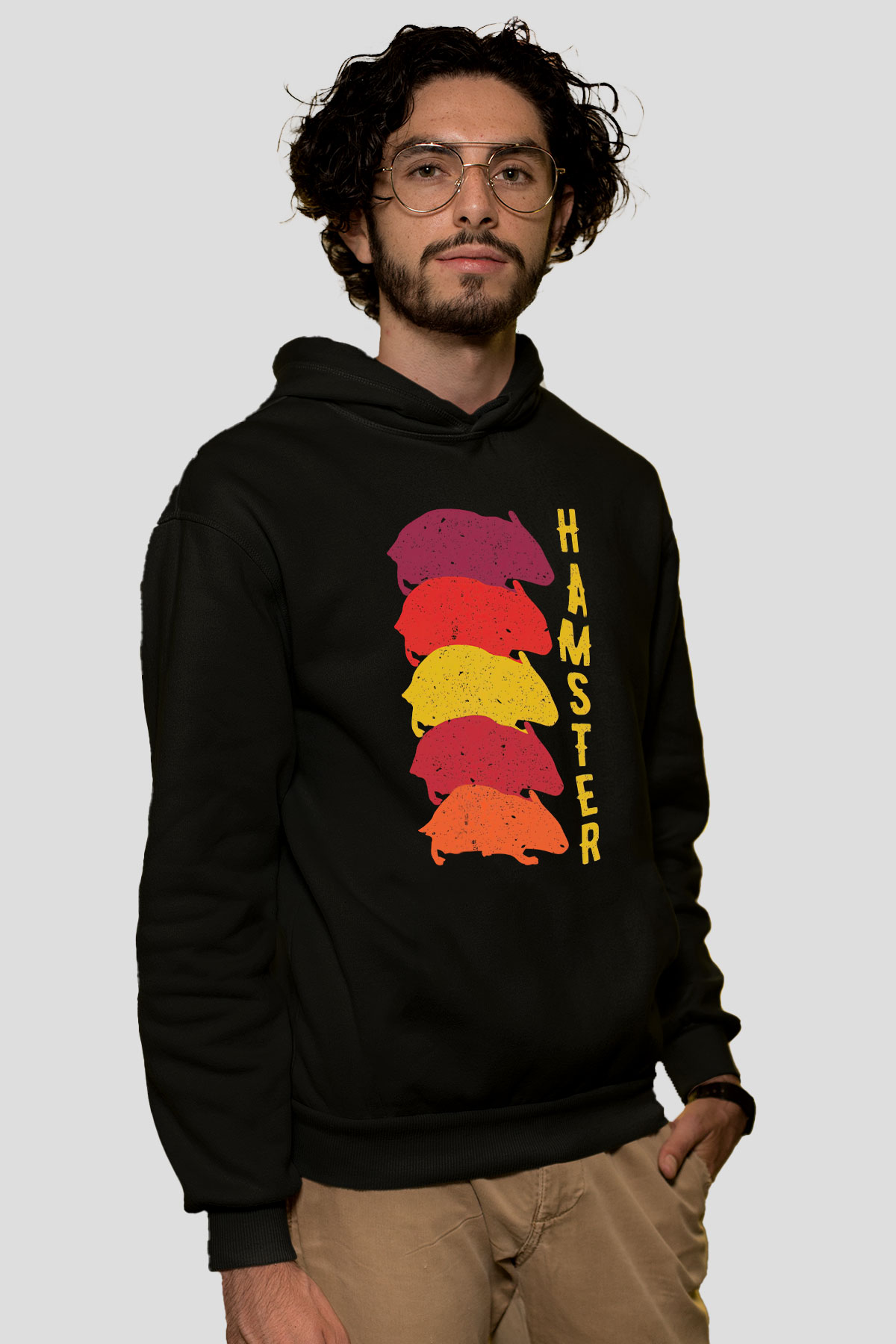 Hamster Siyah Unisex Hoodie
