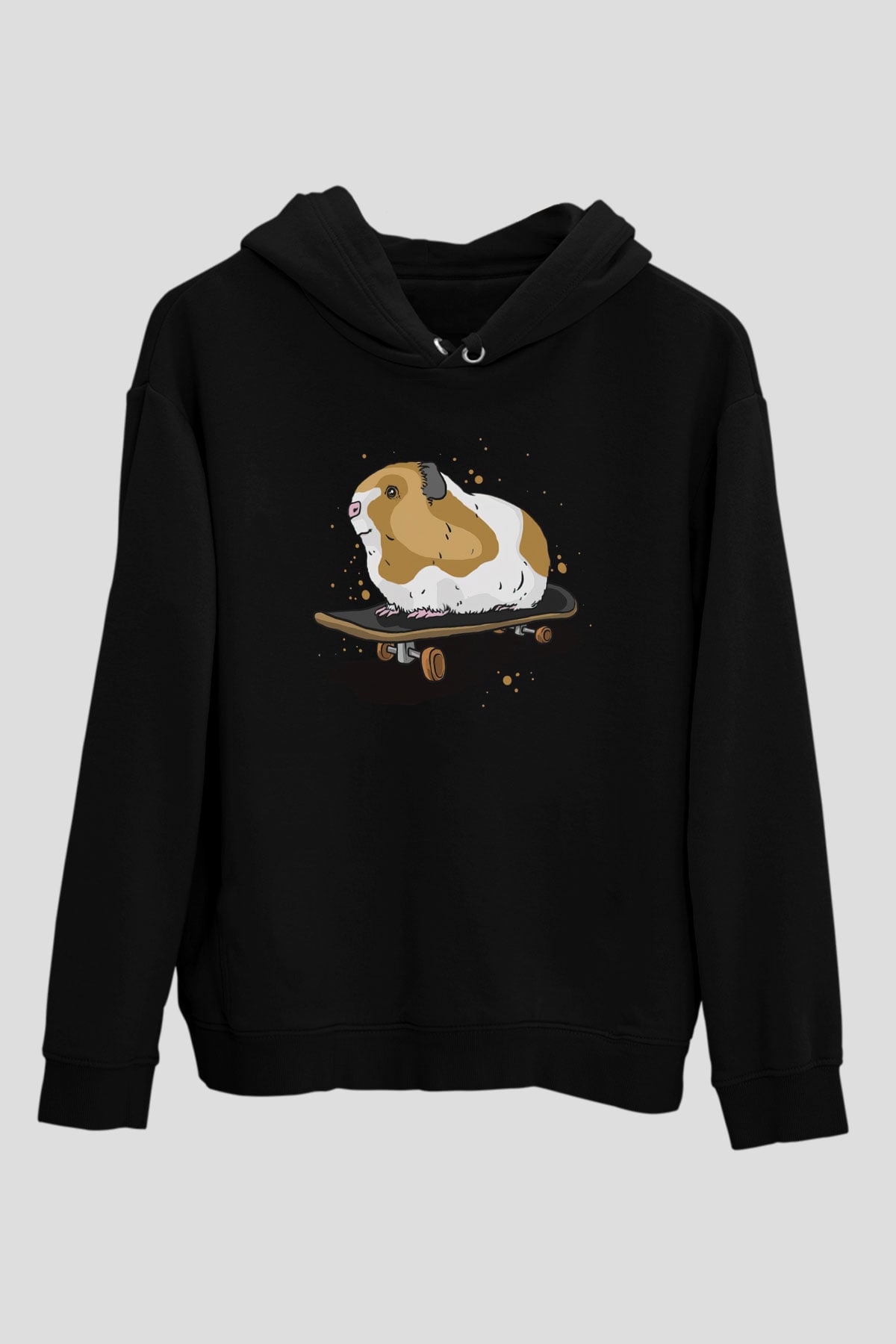 Hamster Siyah Unisex Hoodie