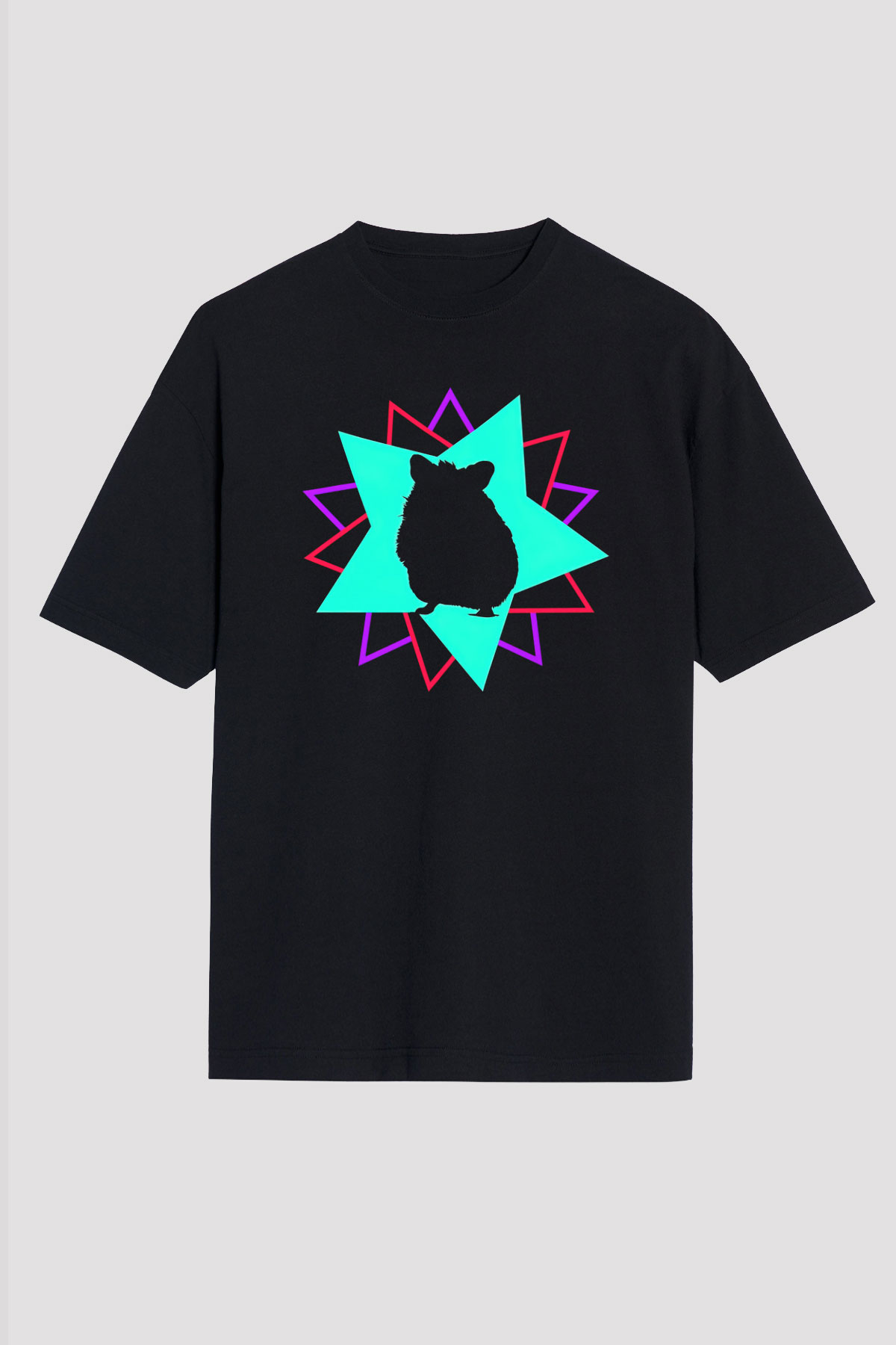 Hamster Siyah Oversize Tişört Oversize T-shirt - TişörtFabrikası