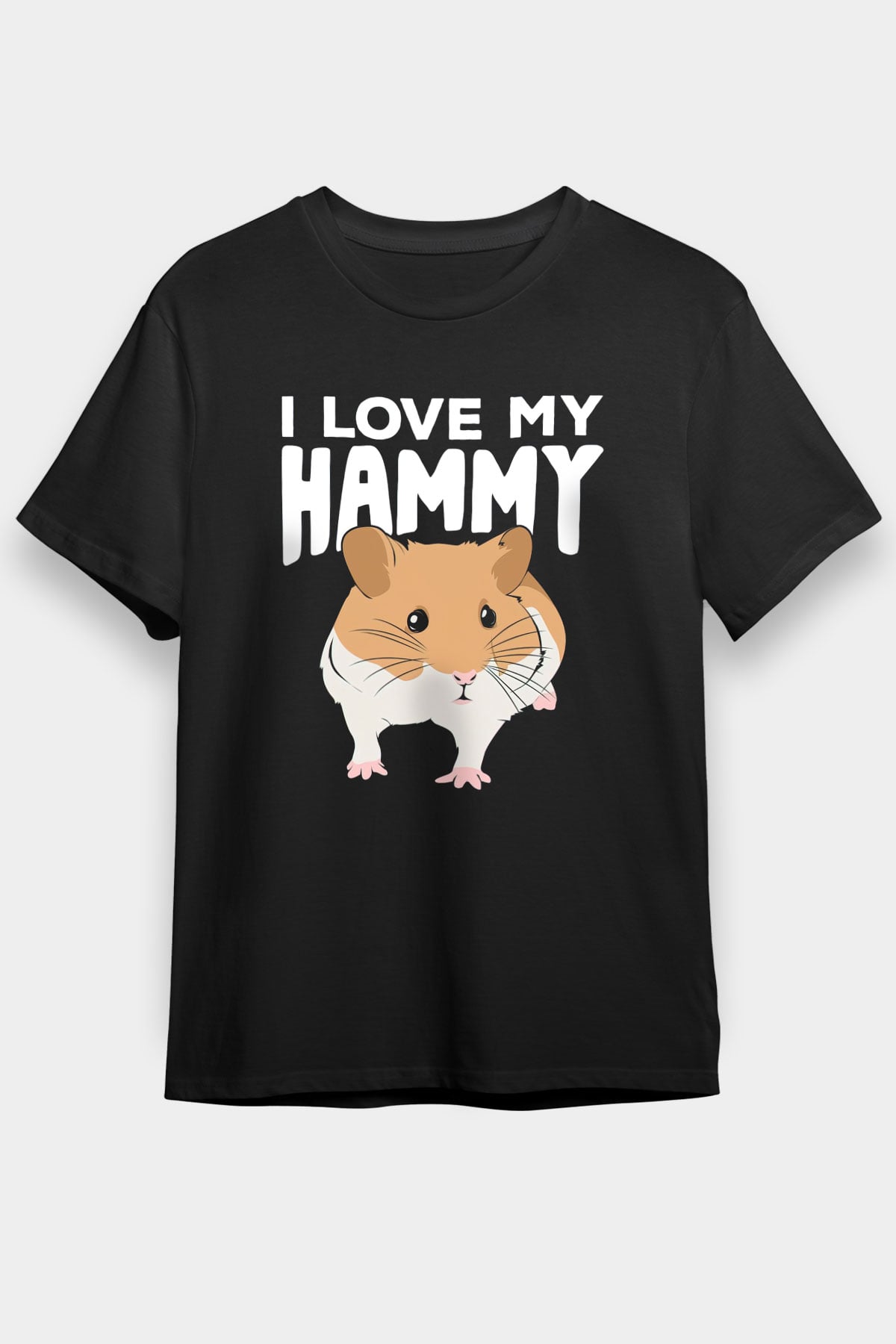 Hamster Siyah Unisex Tişört T-Shirt - TişörtFabrikası