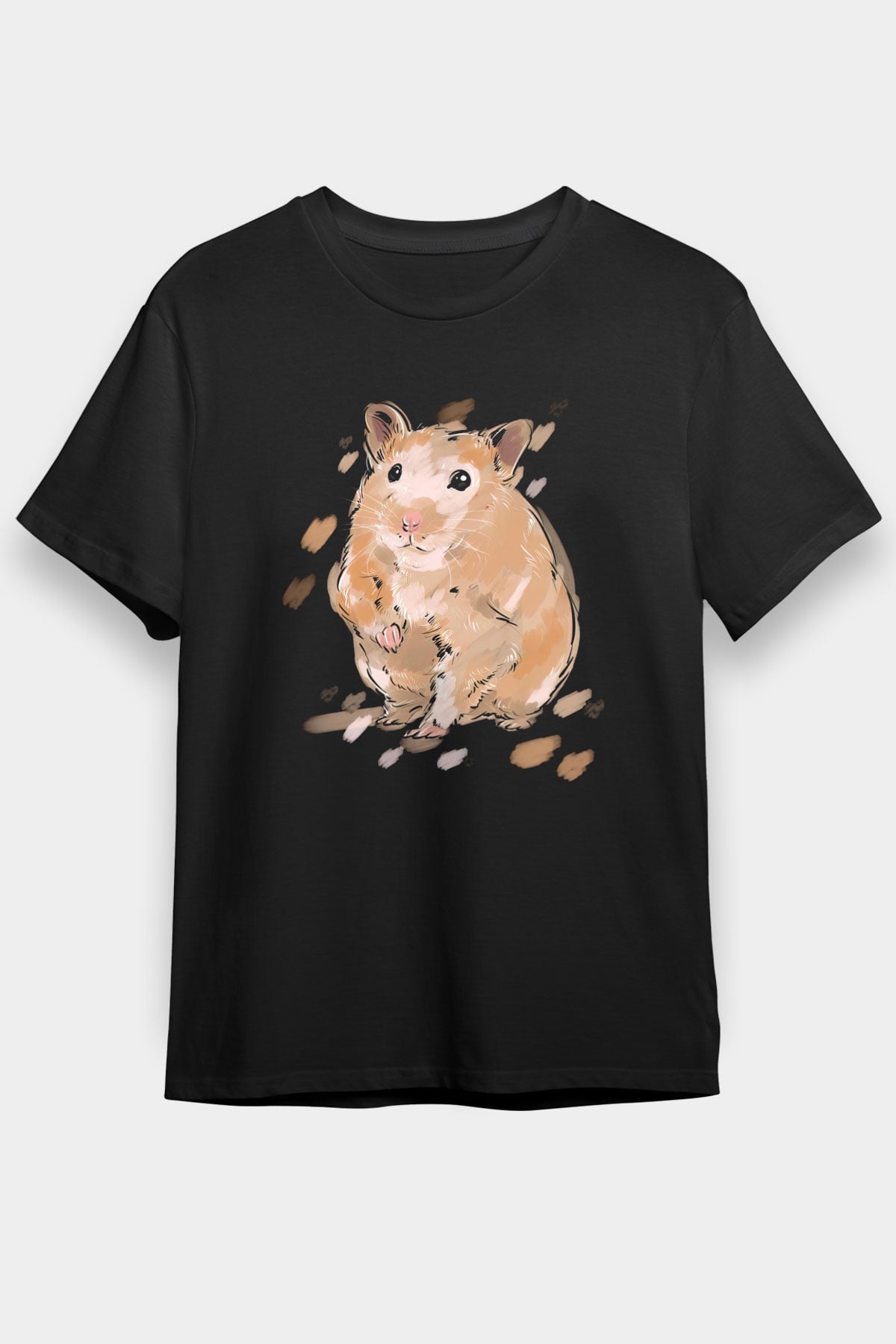 Hamster Siyah Unisex Tişört T-Shirt - TişörtFabrikası