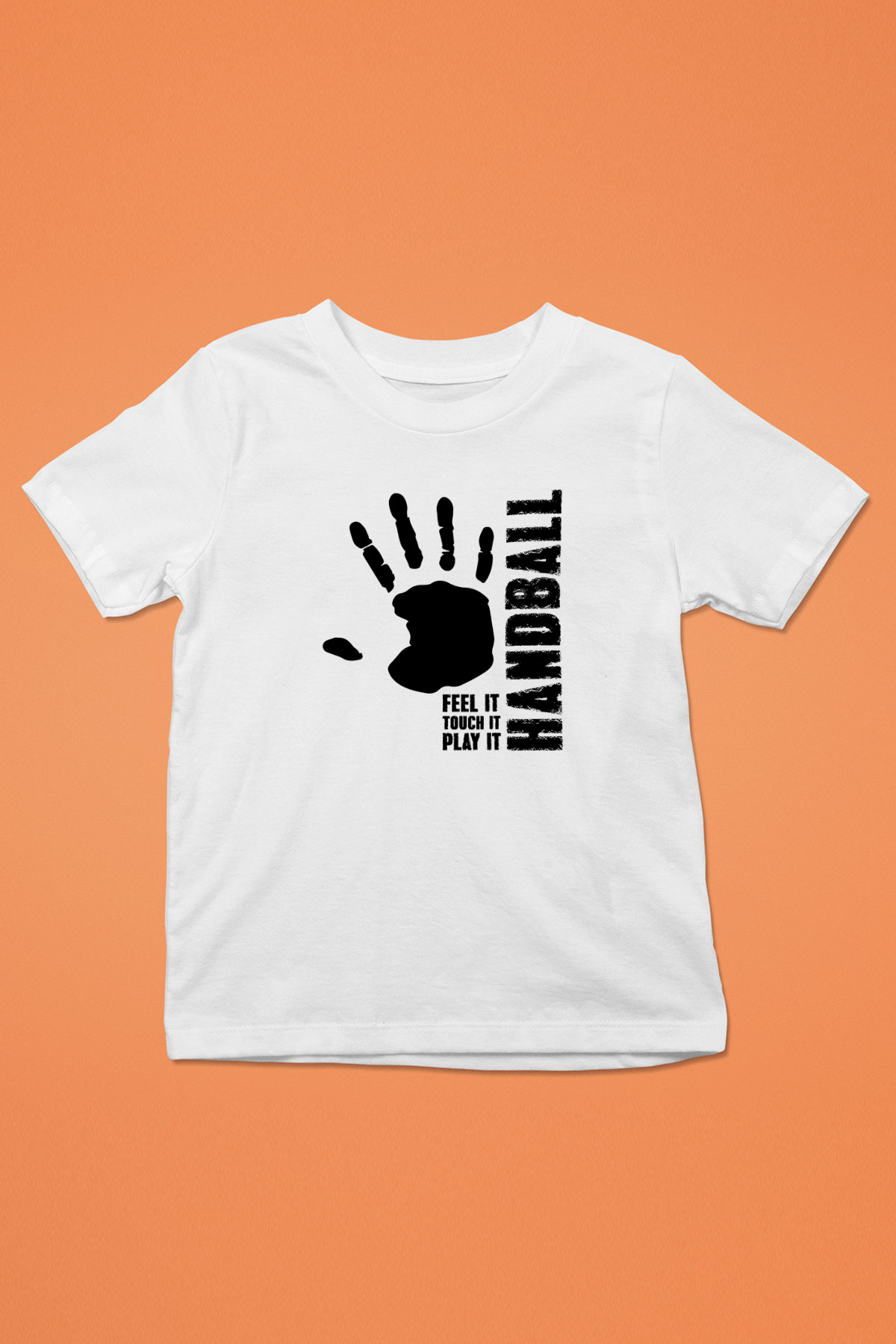 Handball Baskılı Unisex Beyaz Çocuk Tişört - Tshirt
