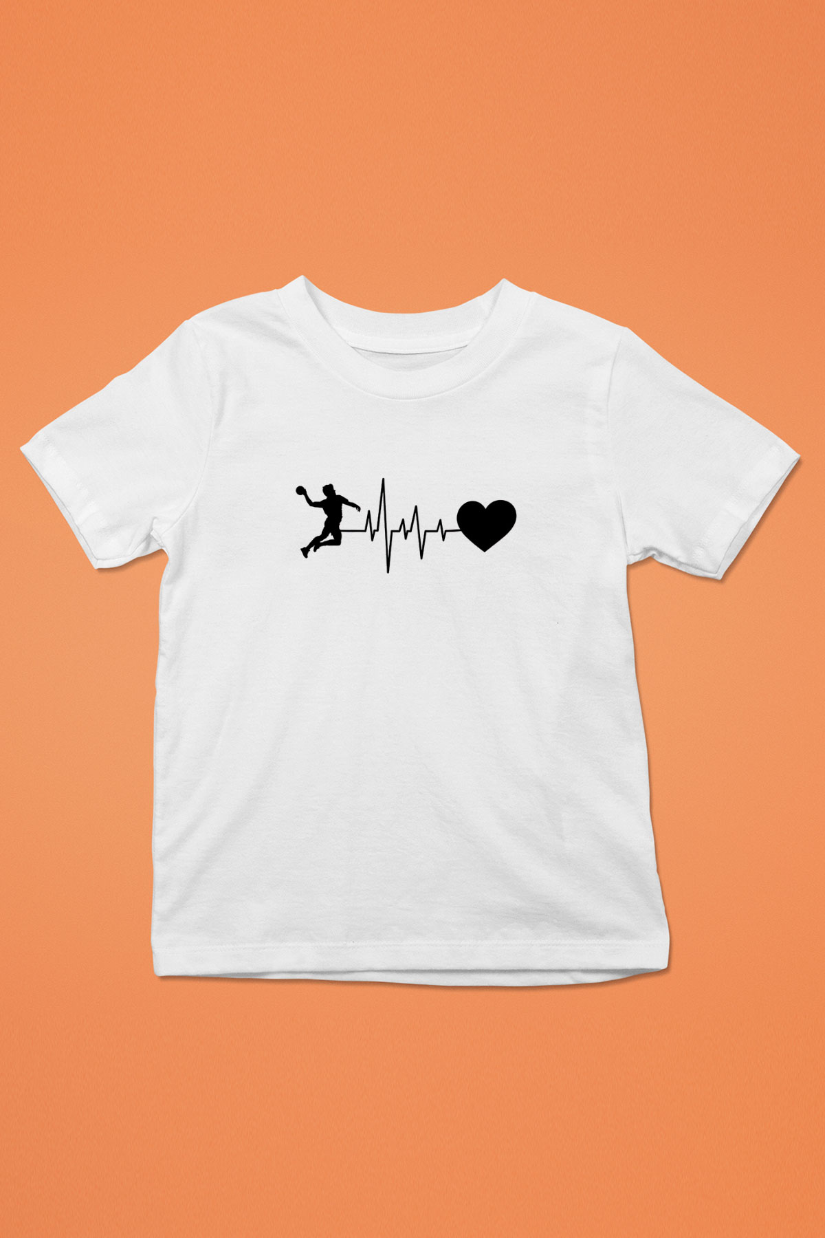 Handball Baskılı Unisex Beyaz Çocuk Tişört - Tshirt
