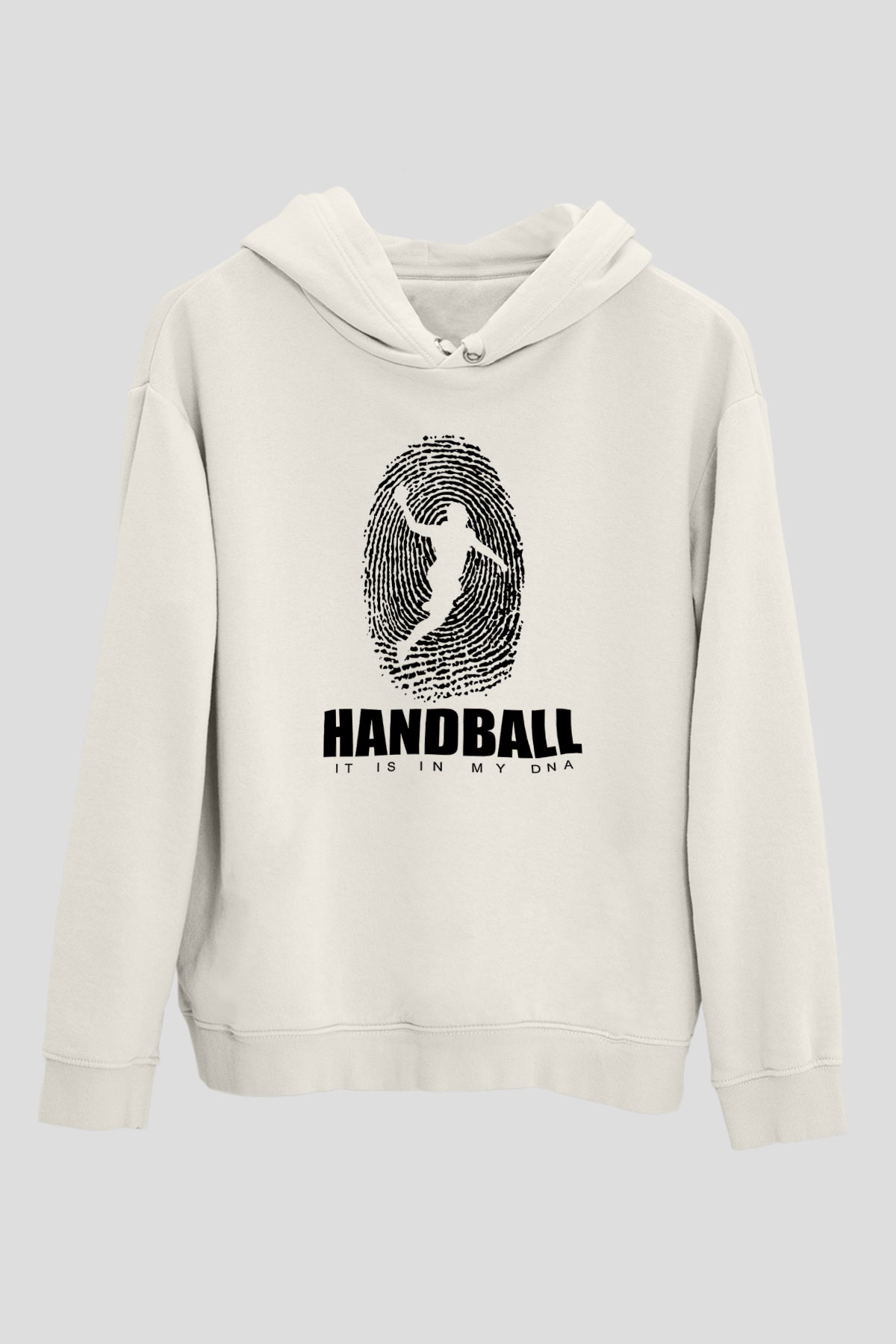 Handball Baskılı Unisex Ekru Hoodie