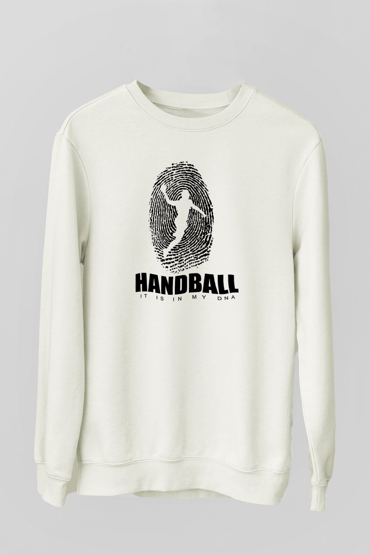 Handball Baskılı Unisex Ekru Sweatshirt