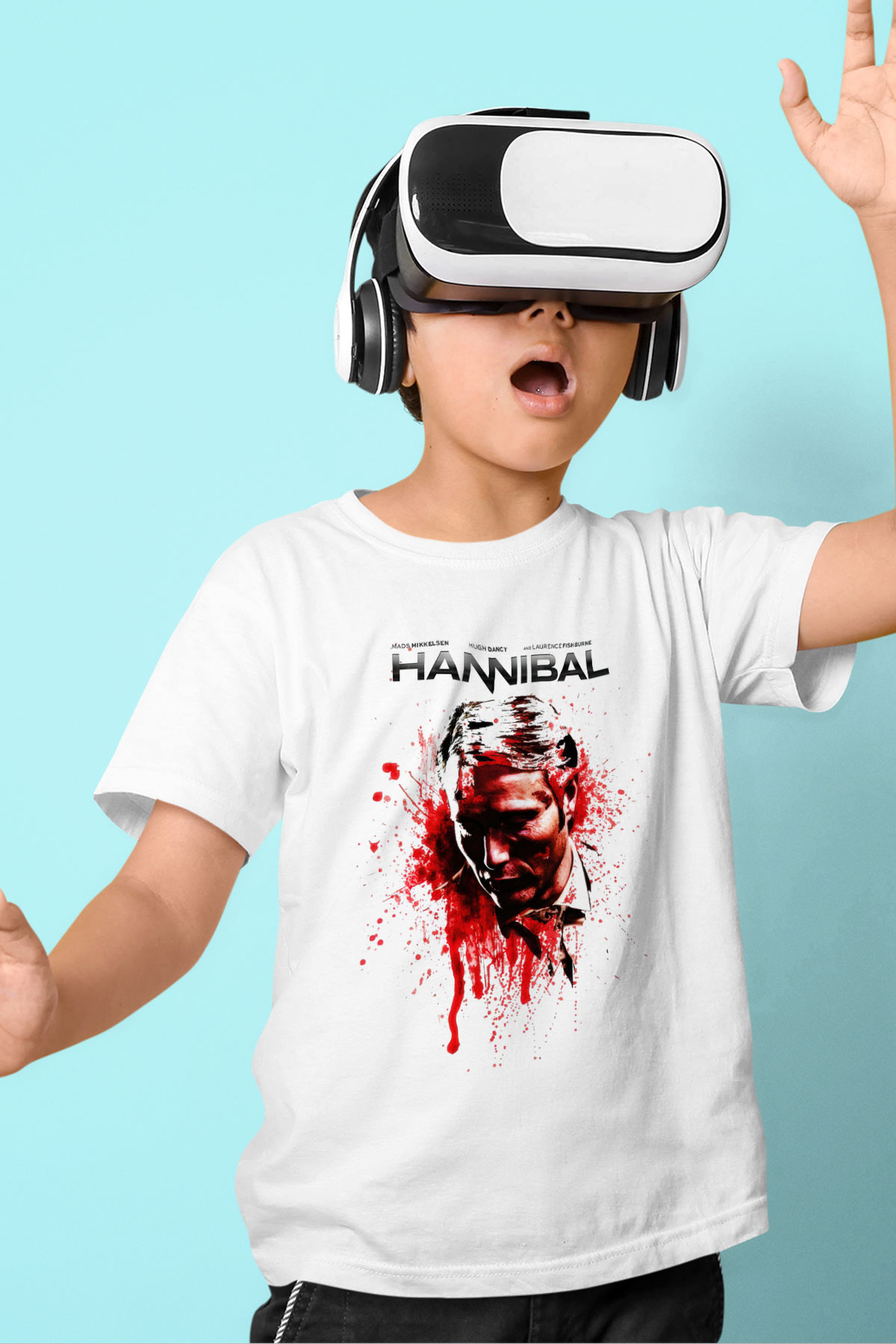 Hannibal Baskılı Beyaz Unisex Çocuk Tişört