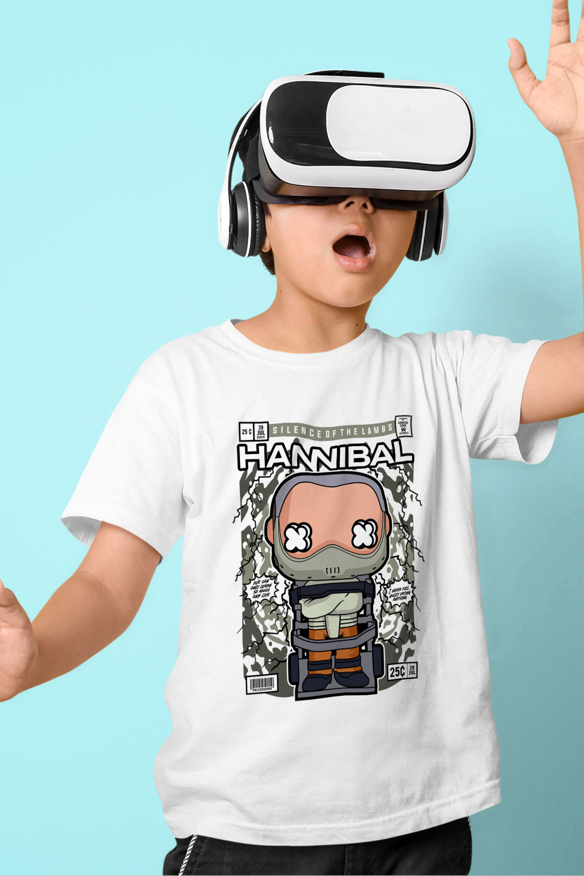Hannibal Baskılı Unisex Beyaz Çocuk Tişört