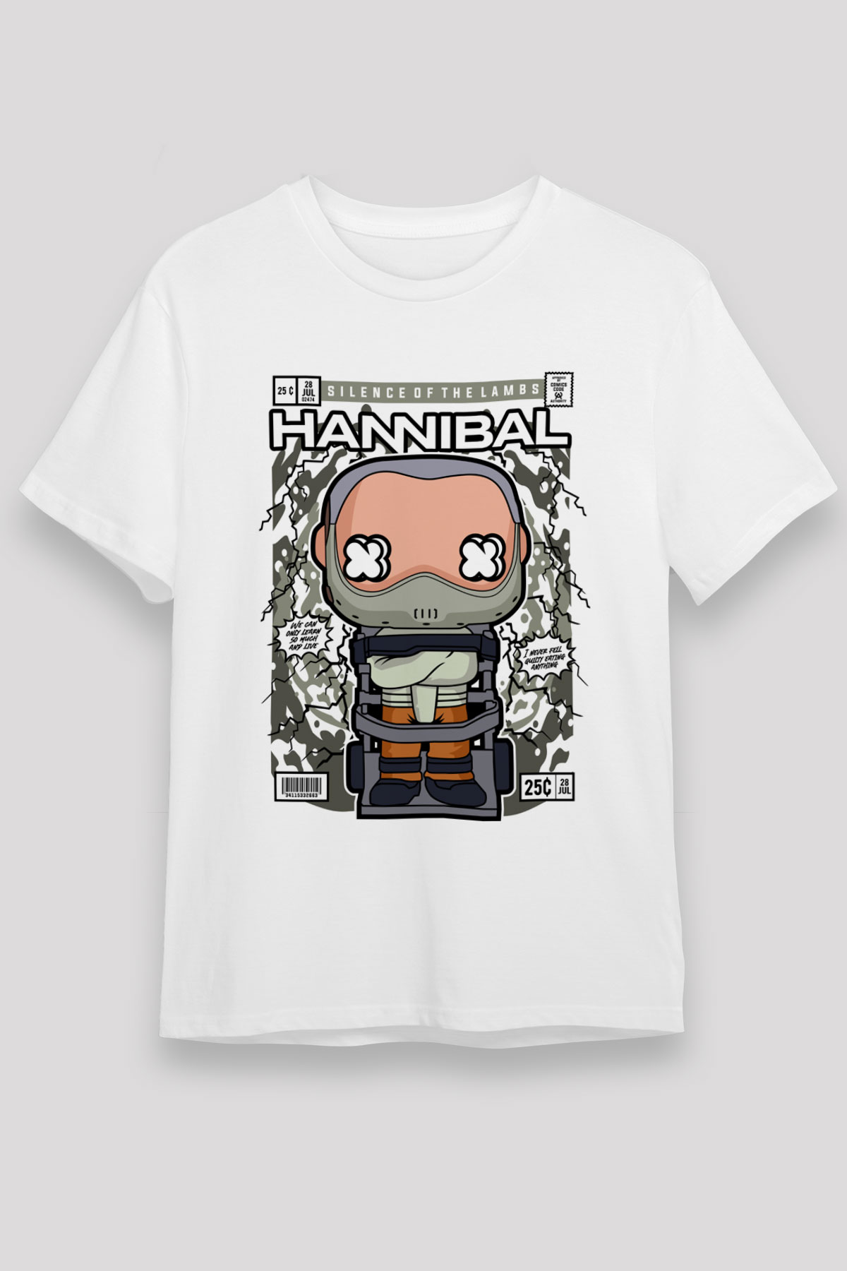 Hannibal Baskılı Unisex Beyaz Tişört