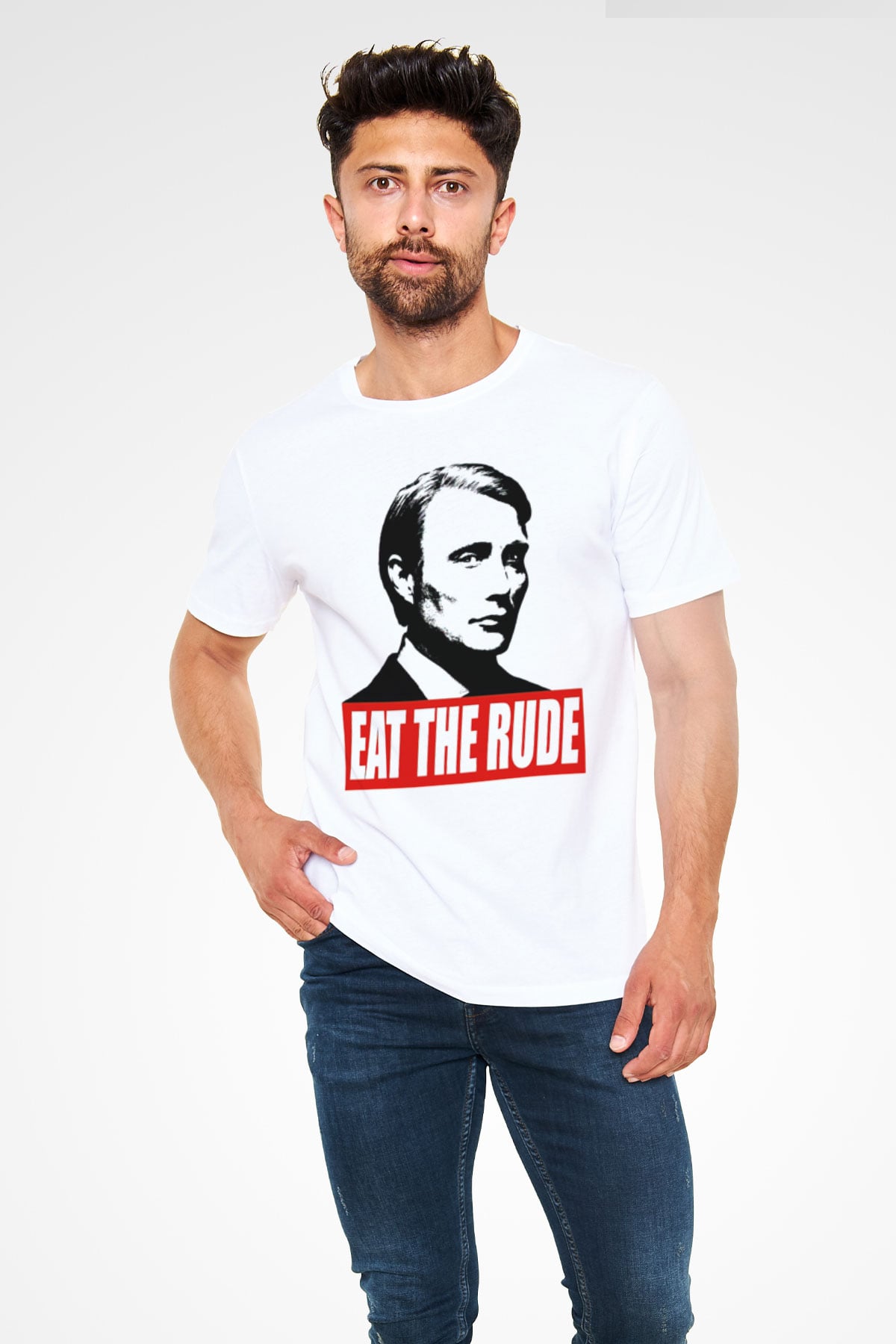 Hannibal Beyaz Unisex Tişört T-Shirt