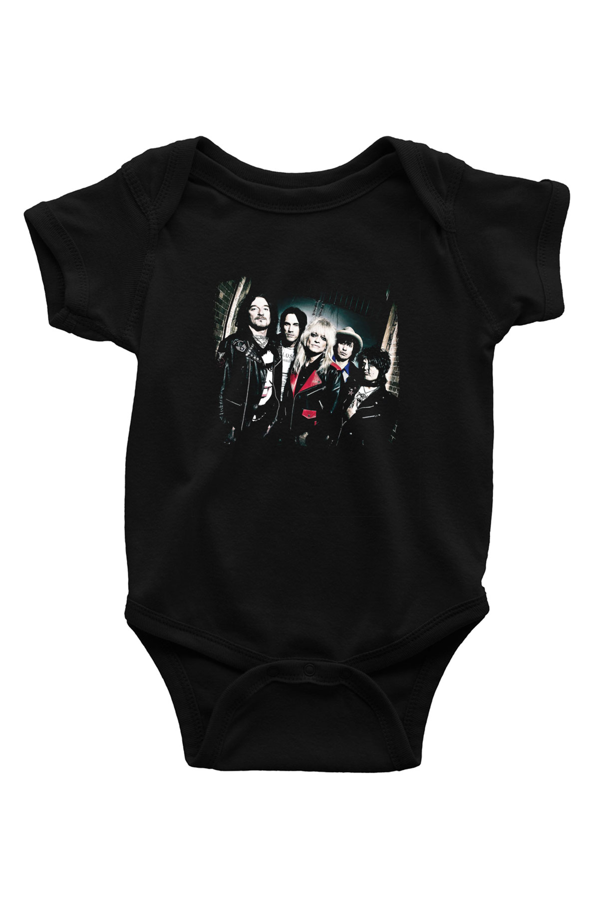 Hanoi Rocks Baskılı Unisex Siyah Bebek Body - Zıbın
