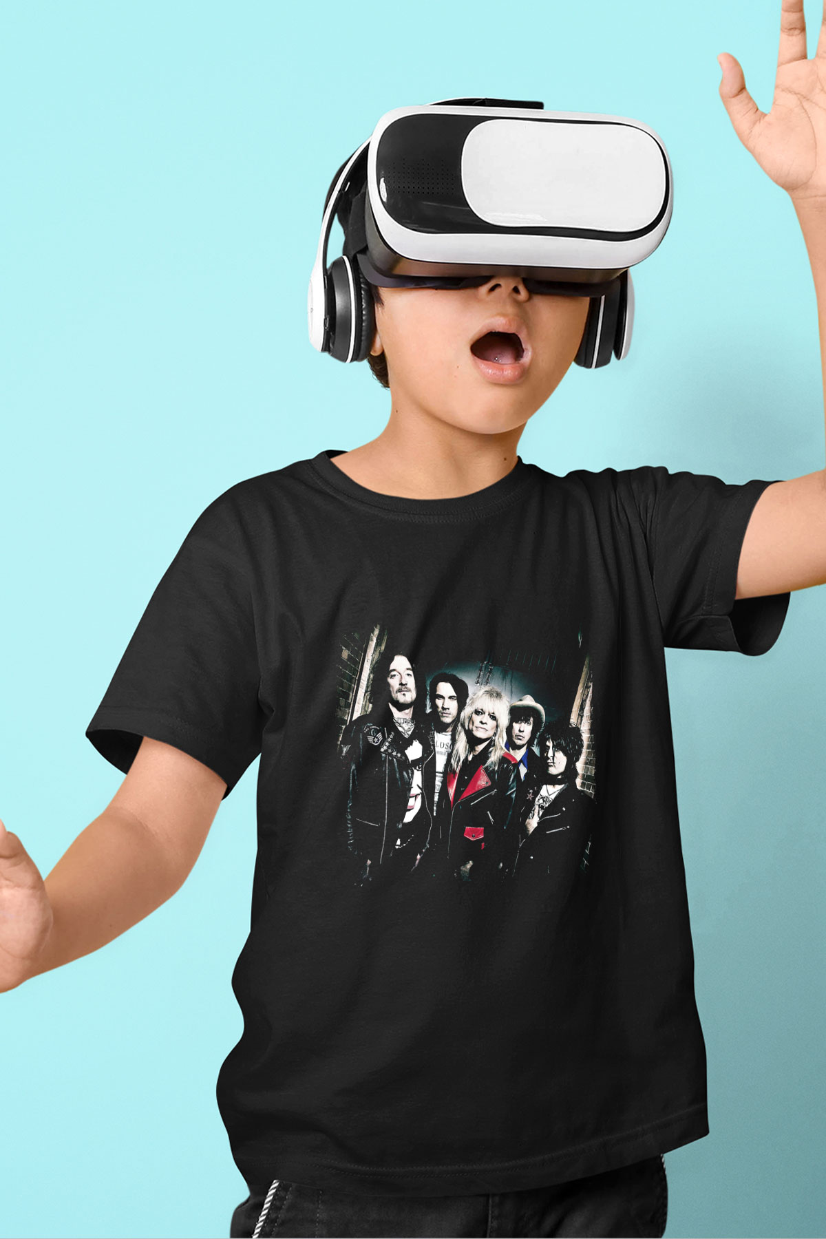 Hanoi Rocks Baskılı Unisex Siyah Çocuk Tişört