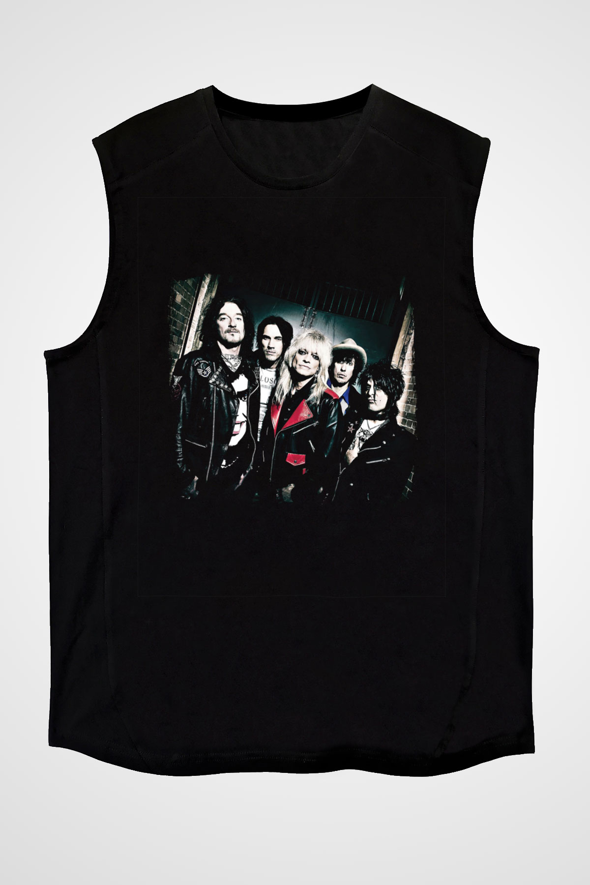 Hanoi Rocks Baskılı Unisex Siyah Kolsuz Tişört