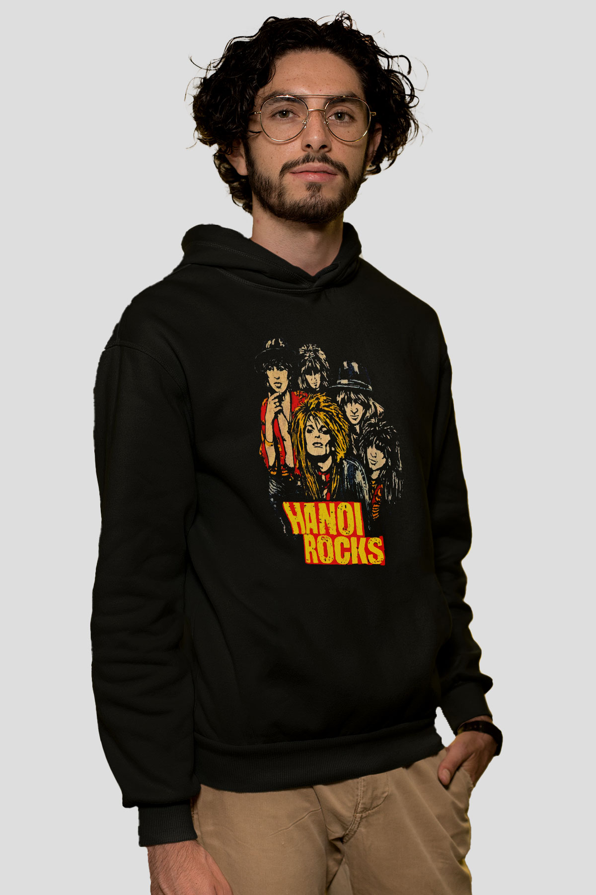 Hanoi Rocks Siyah Unisex Kapüşonlu Sweatshirt