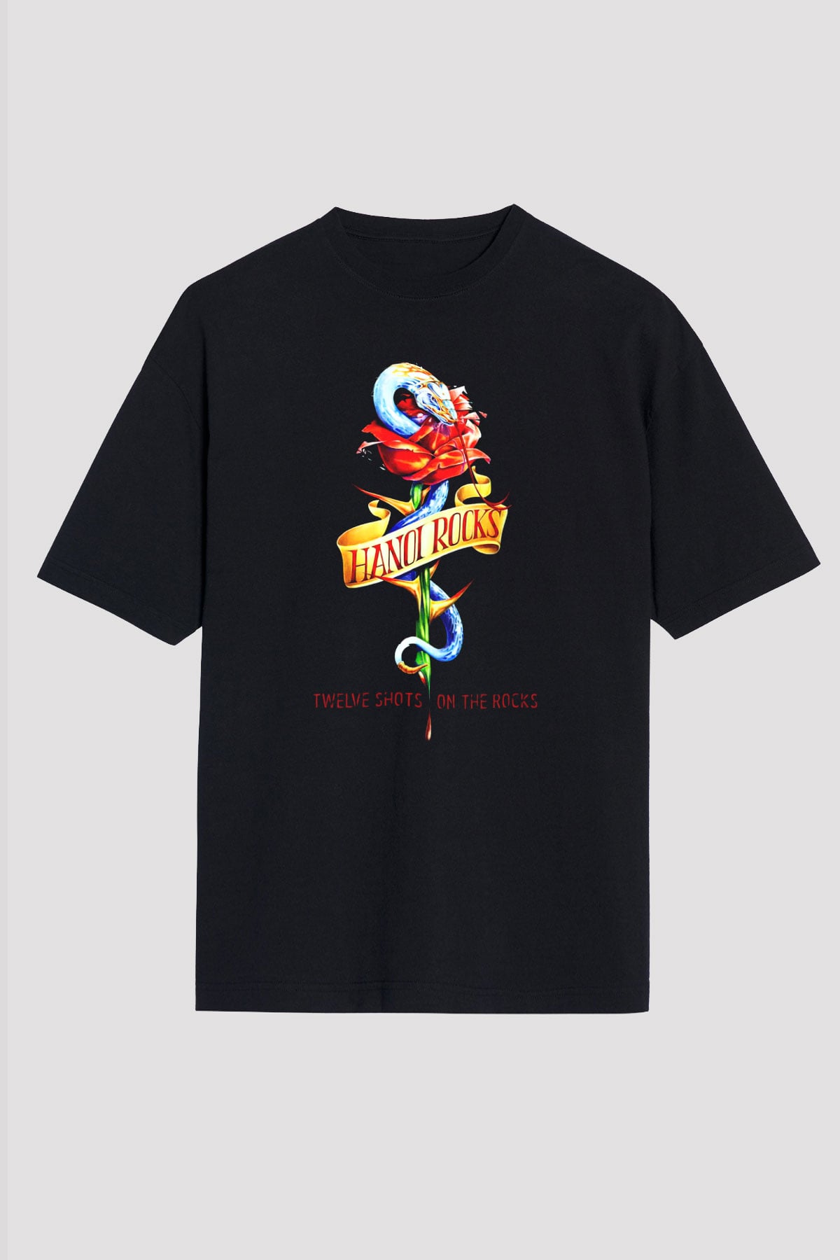 Hanoi Rocks Siyah Unisex Oversize Tişört T-Shirt