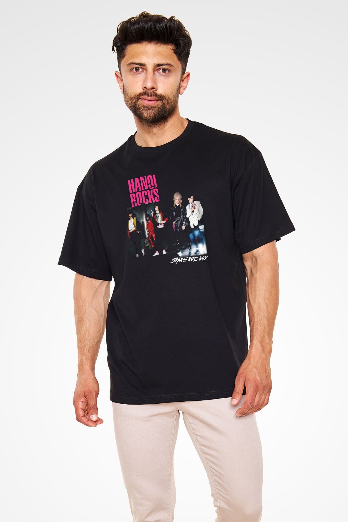 Hanoi Rocks Siyah Unisex Oversize Tişört T-Shirt