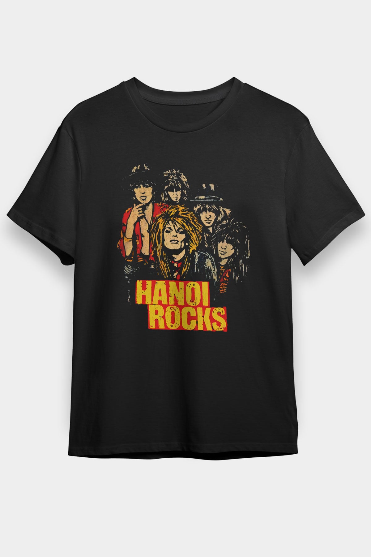 Hanoi Rocks Siyah Unisex Tişört T-Shirt - TişörtFabrikası