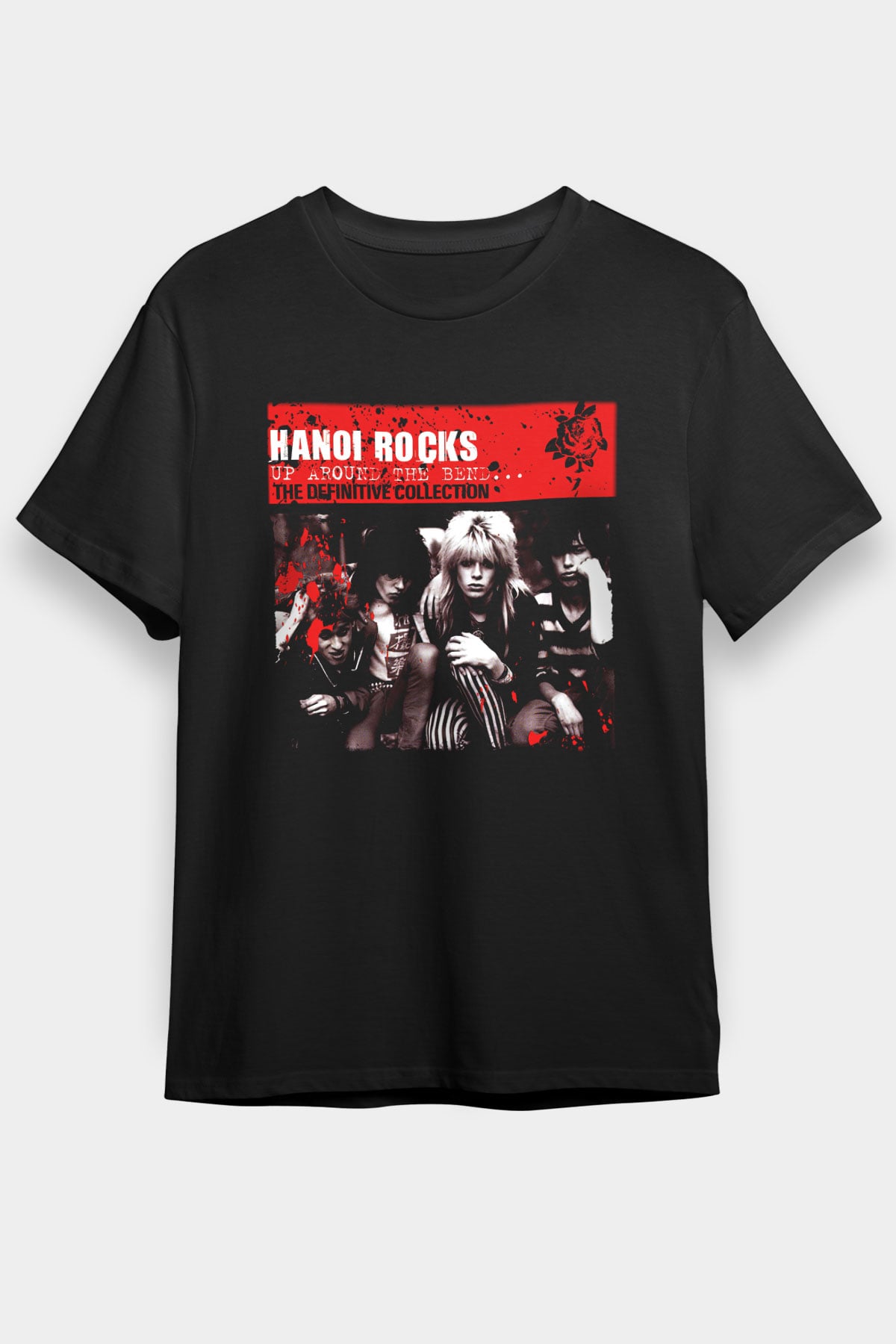 Hanoi Rocks Siyah Unisex Tişört T-Shirt - TişörtFabrikası