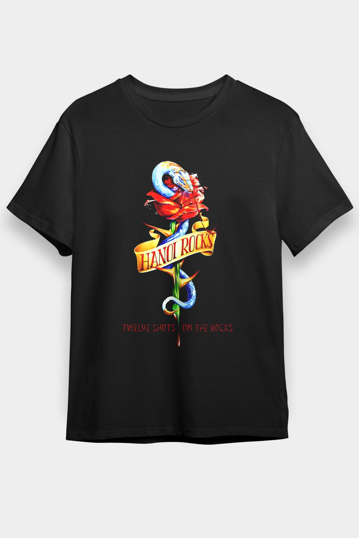 Hanoi Rocks Siyah Unisex Tişört T-Shirt - TişörtFabrikası