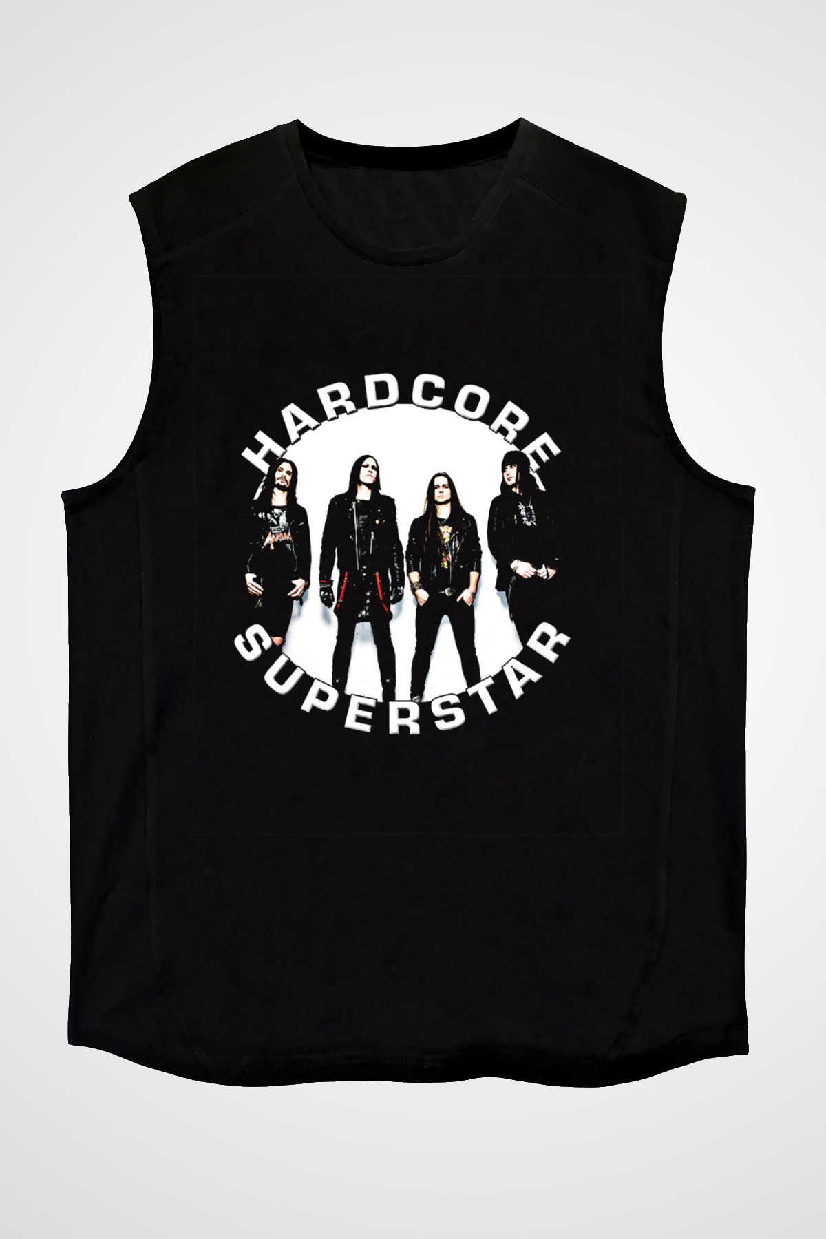 Hardcore Superstar Baskılı Unisex Siyah Kolsuz Tişört