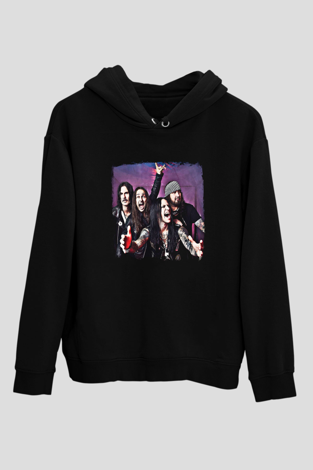 Hardcore Superstar Baskılı Unisex Siyah Hoodie