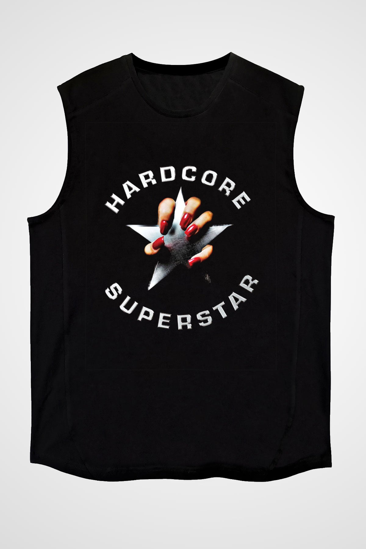 Hardcore Superstar Baskılı Unisex Siyah Kolsuz Tişört