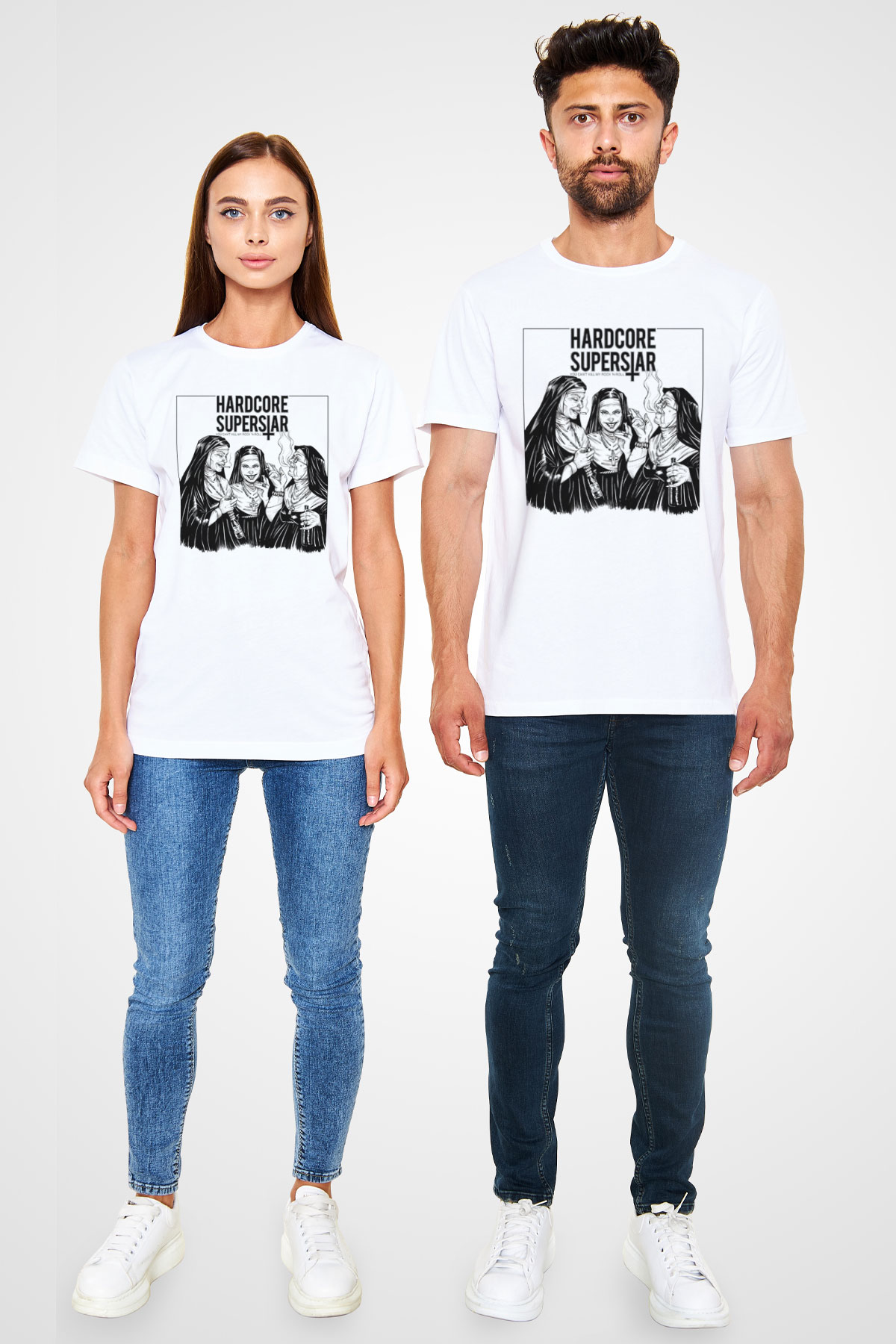 Hardcore Superstar Beyaz Unisex Tişört T-Shirt - TişörtFabrikası
