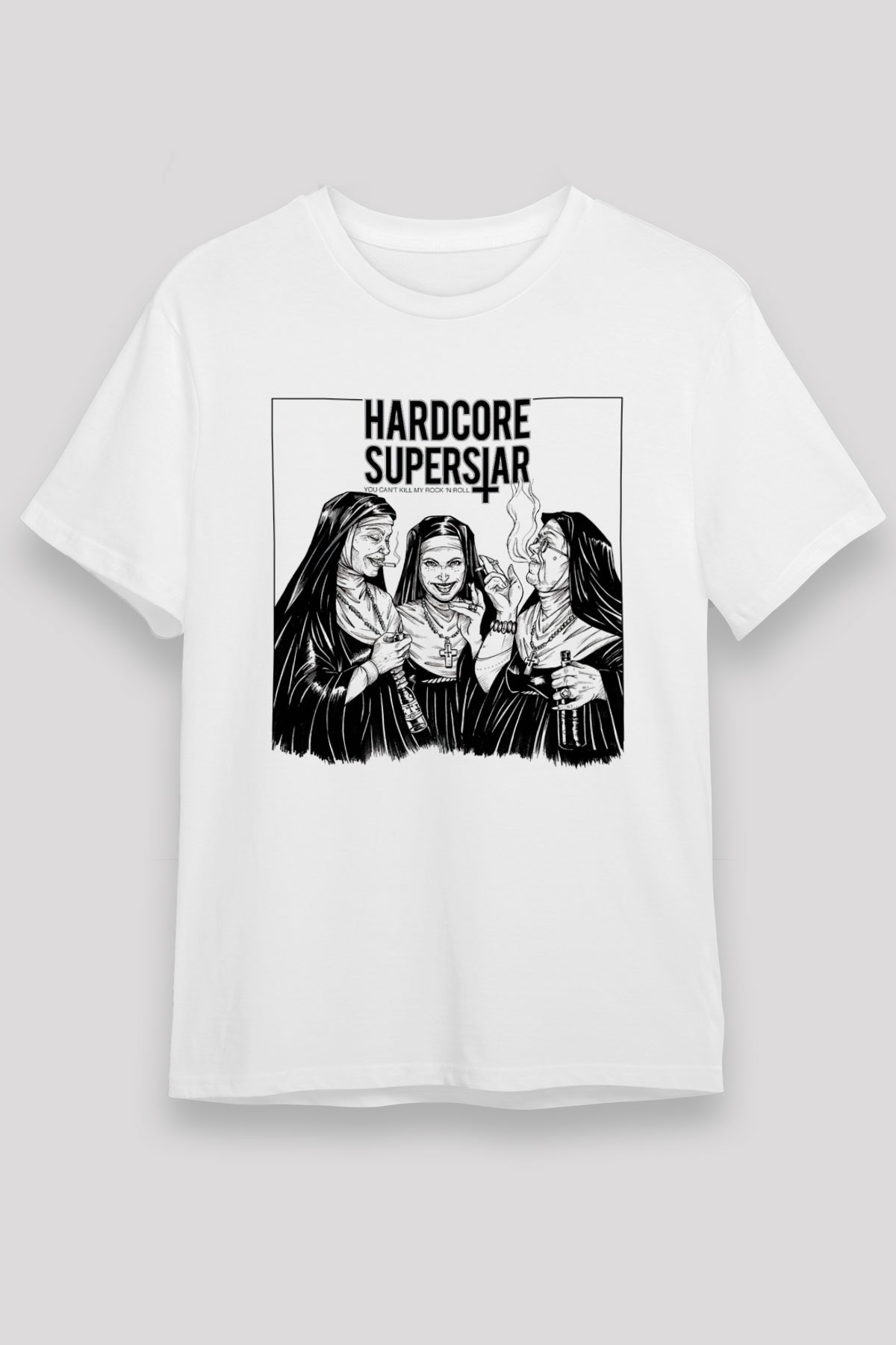 Hardcore Superstar Beyaz Unisex Tişört T-Shirt - TişörtFabrikası