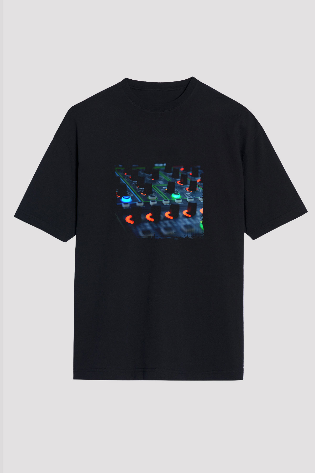 Hardwell Baskılı Unisex Oversize Siyah Tişört