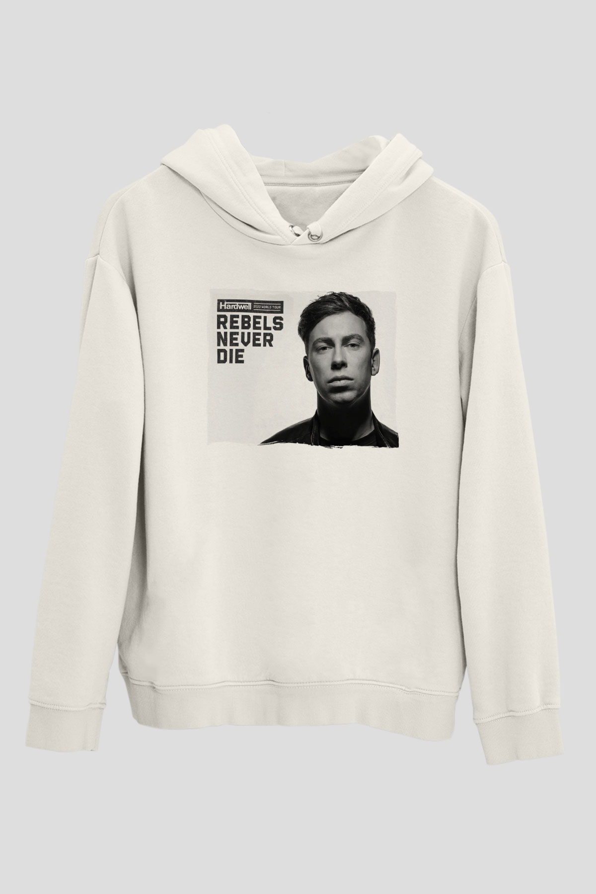 Hardwell Beyaz Unisex Kapüşonlu Sweatshirt