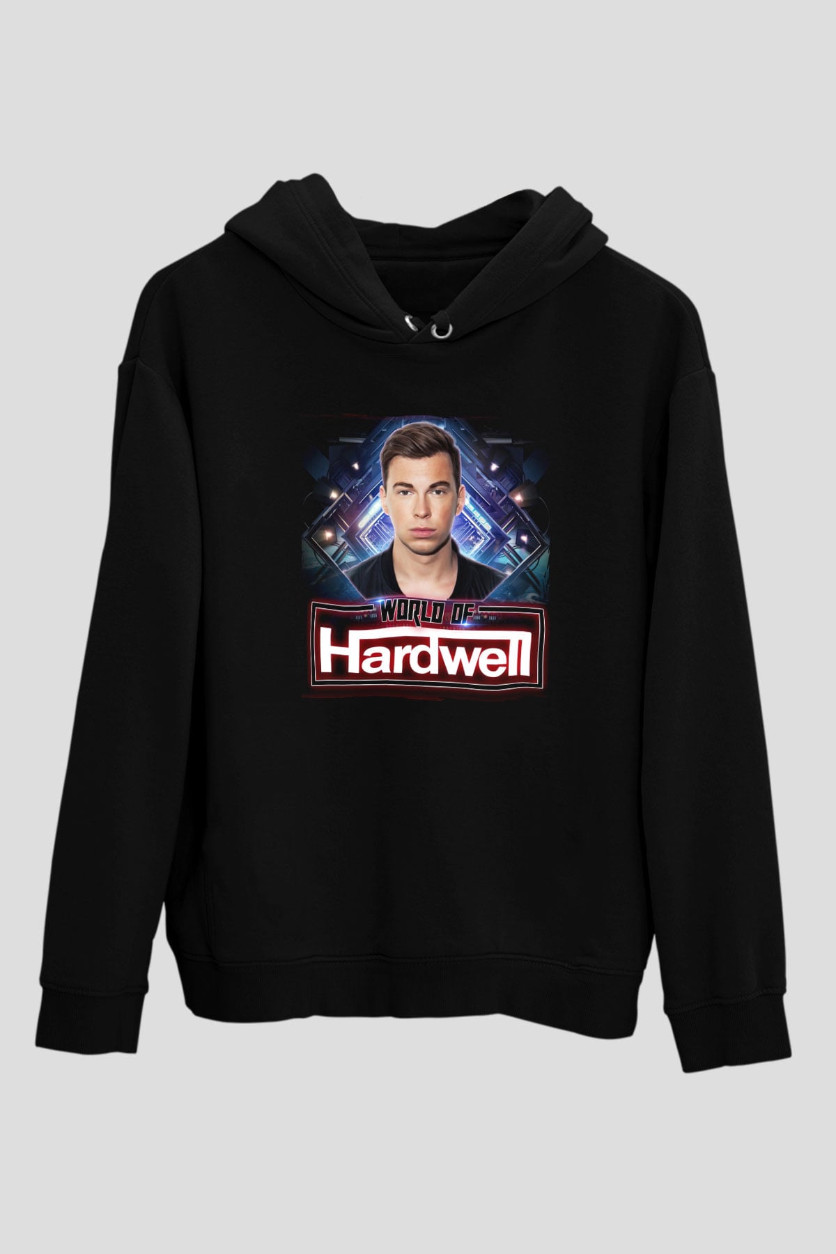 Hardwell Siyah Unisex Kapüşonlu Sweatshirt