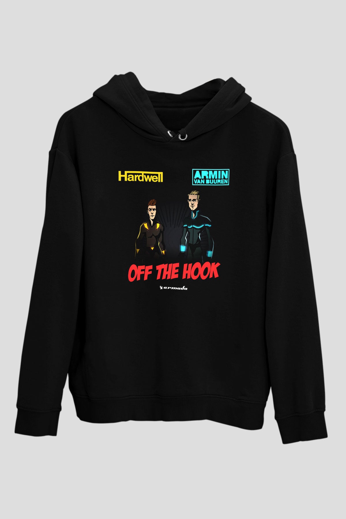 Hardwell Siyah Unisex Kapüşonlu Sweatshirt