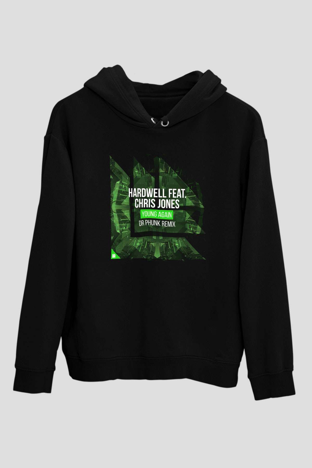 Hardwell Siyah Unisex Kapüşonlu Sweatshirt