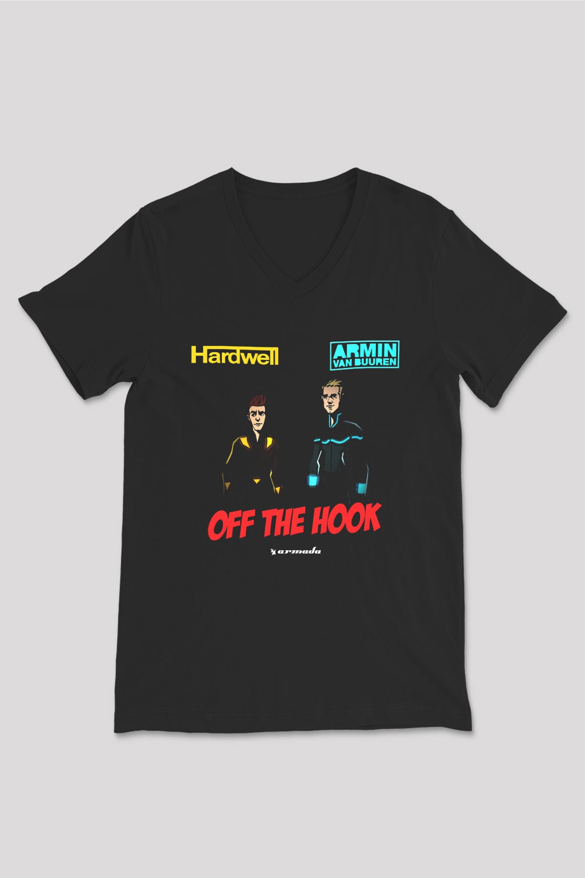 Hardwell Siyah Unisex V Yaka Tişört