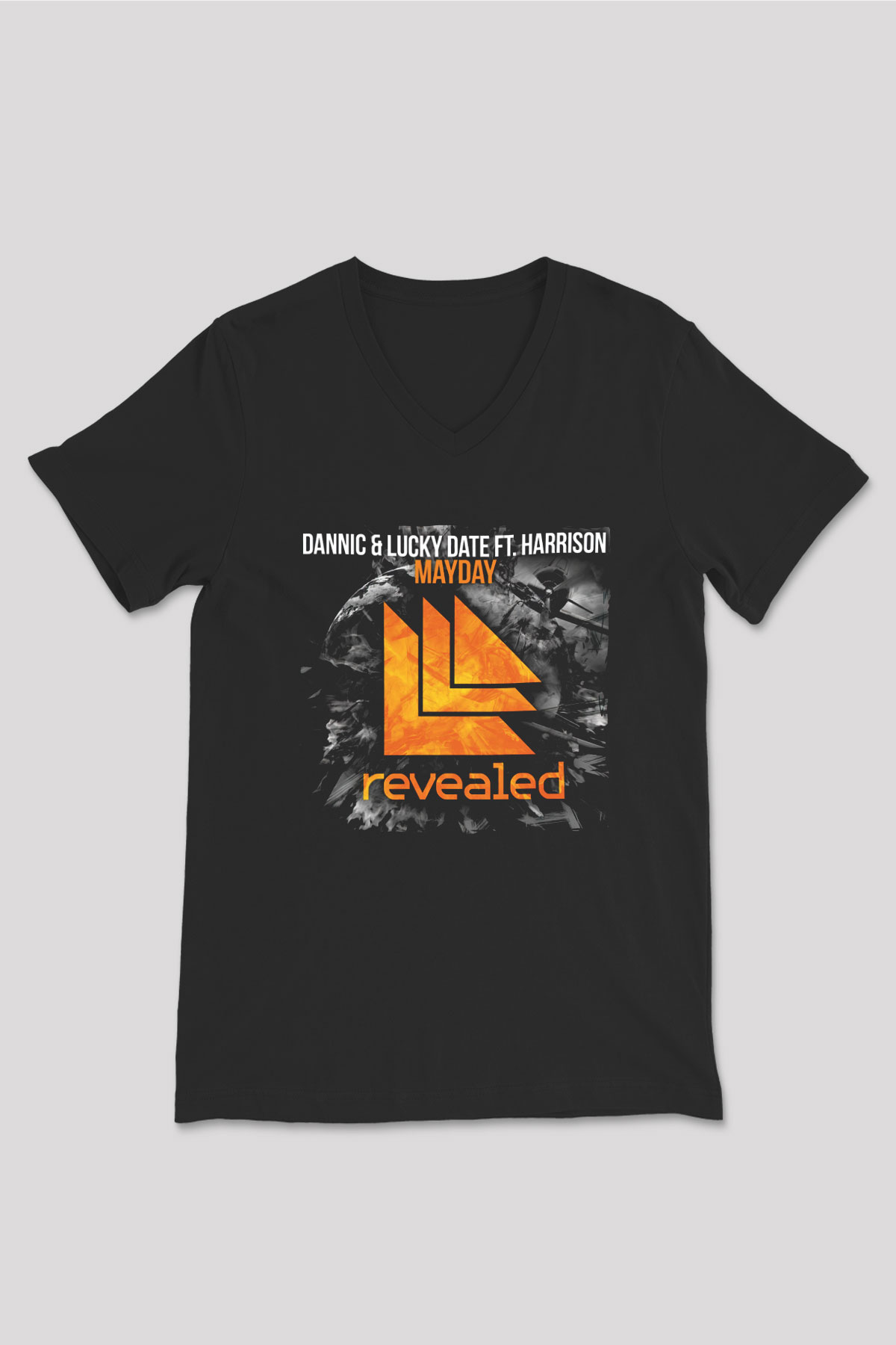 Hardwell Siyah Unisex V Yaka Tişört