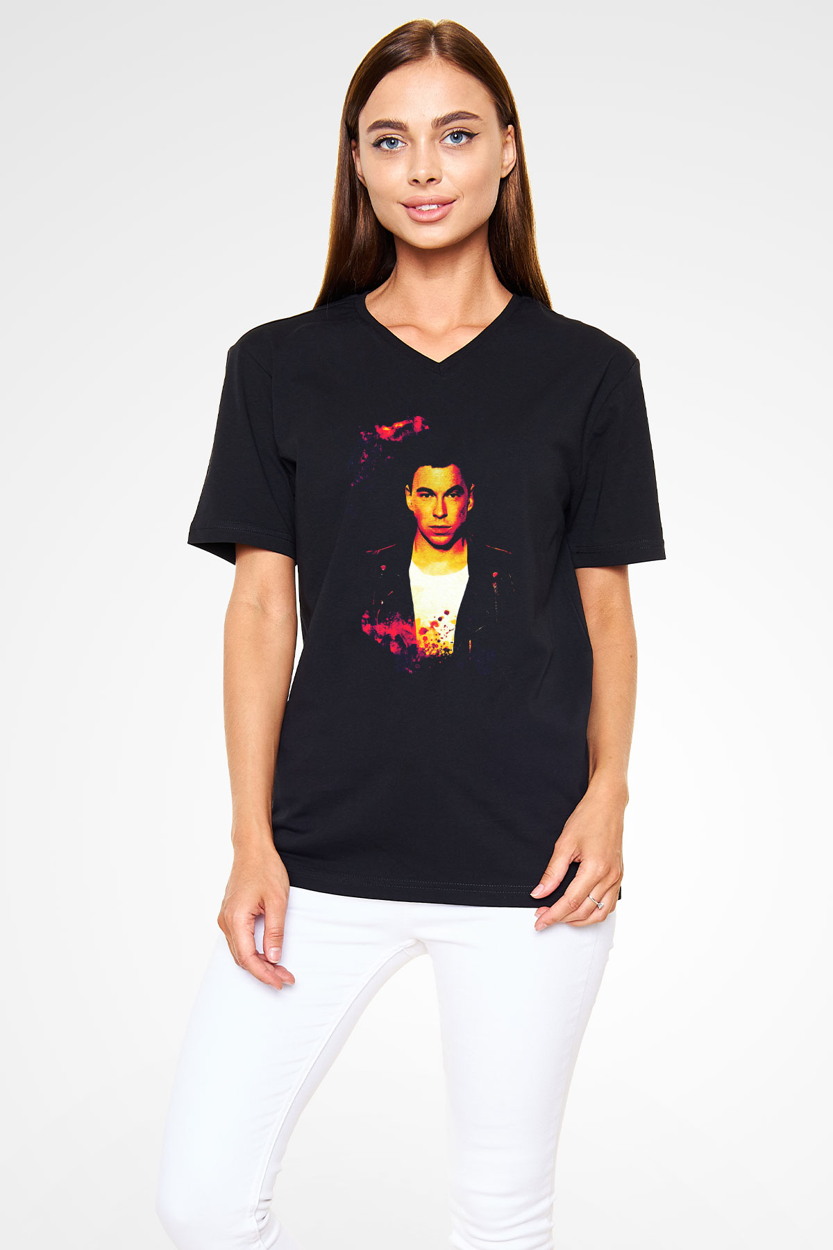 Hardwell Siyah Unisex V Yaka Tişört