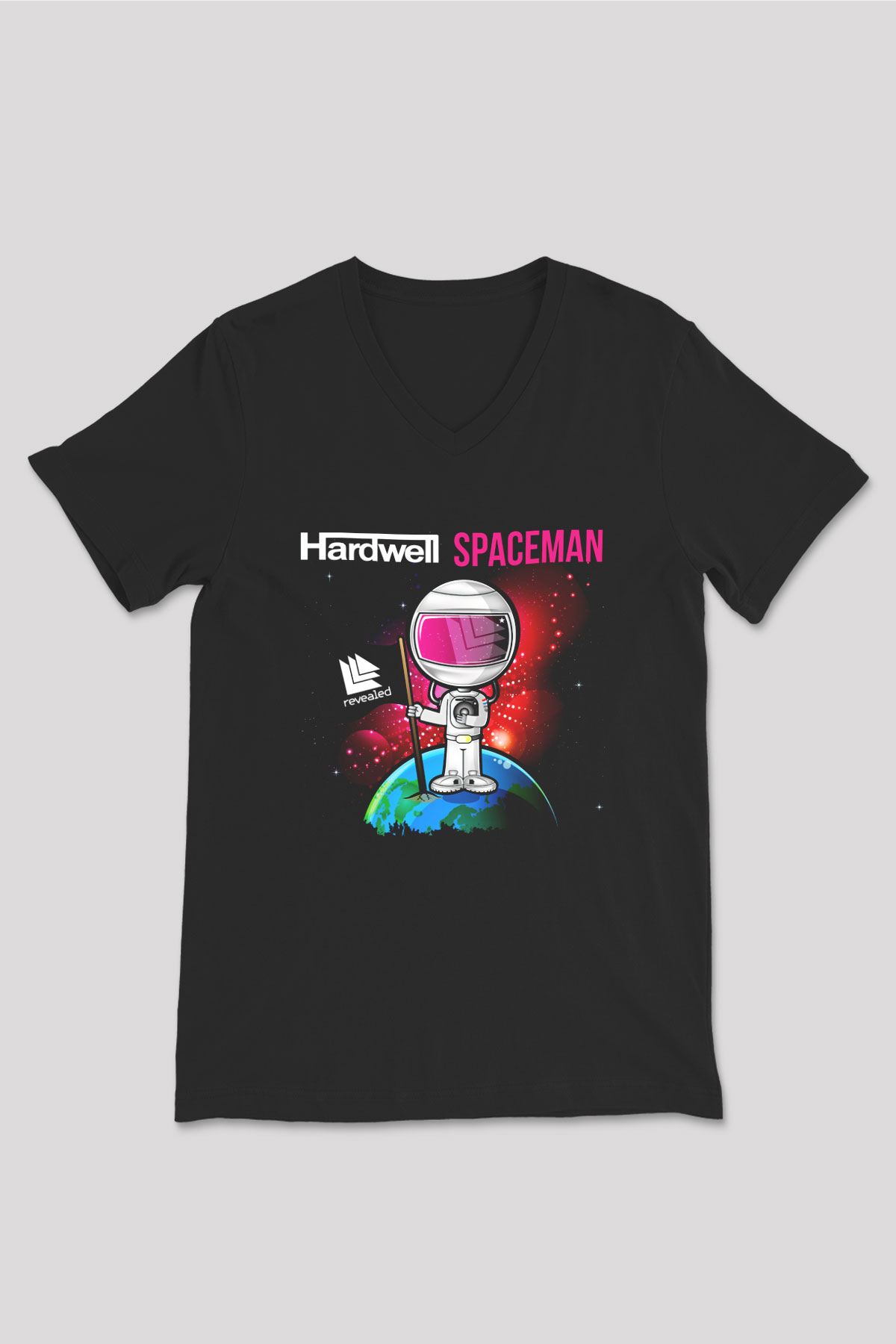 Hardwell Siyah Unisex V Yaka Tişört T-Shirt