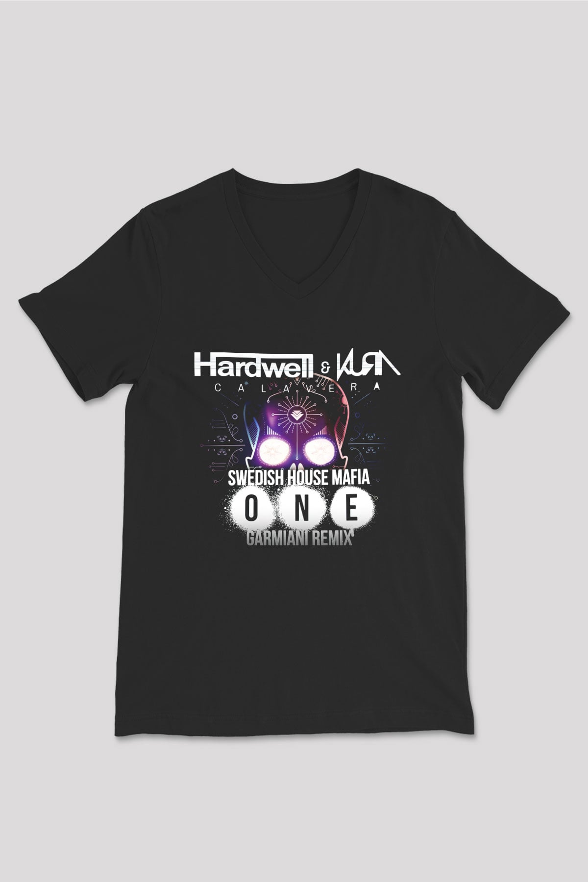 Hardwell Siyah Unisex V Yaka Tişört T-Shirt