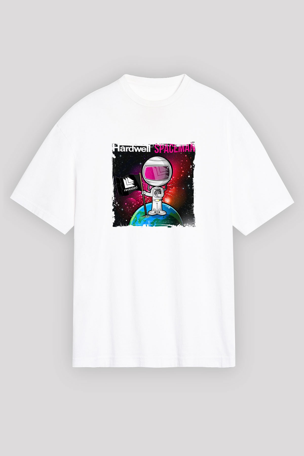 HardwellBaskılı Beyaz Oversize Tişört