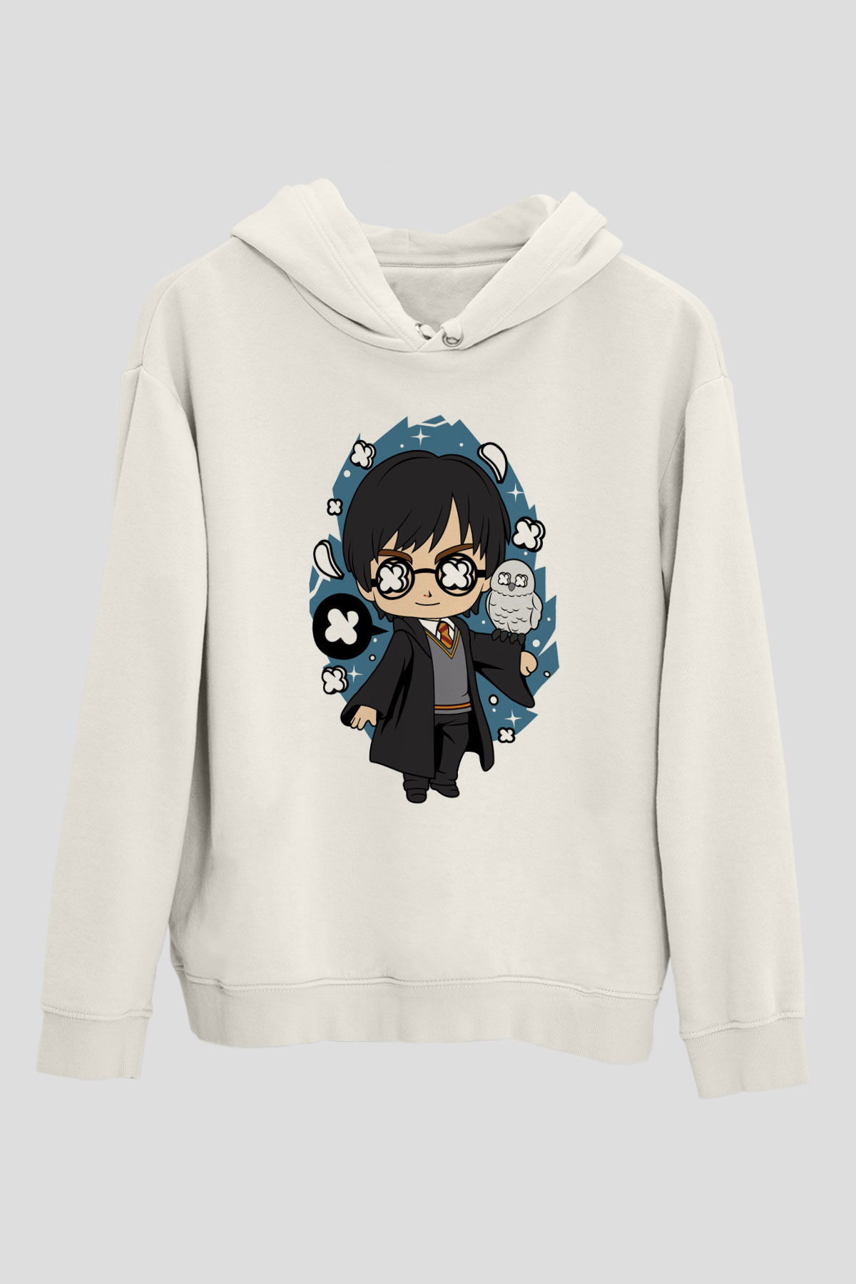 Harry Baskılı Unisex Beyaz Hoodie