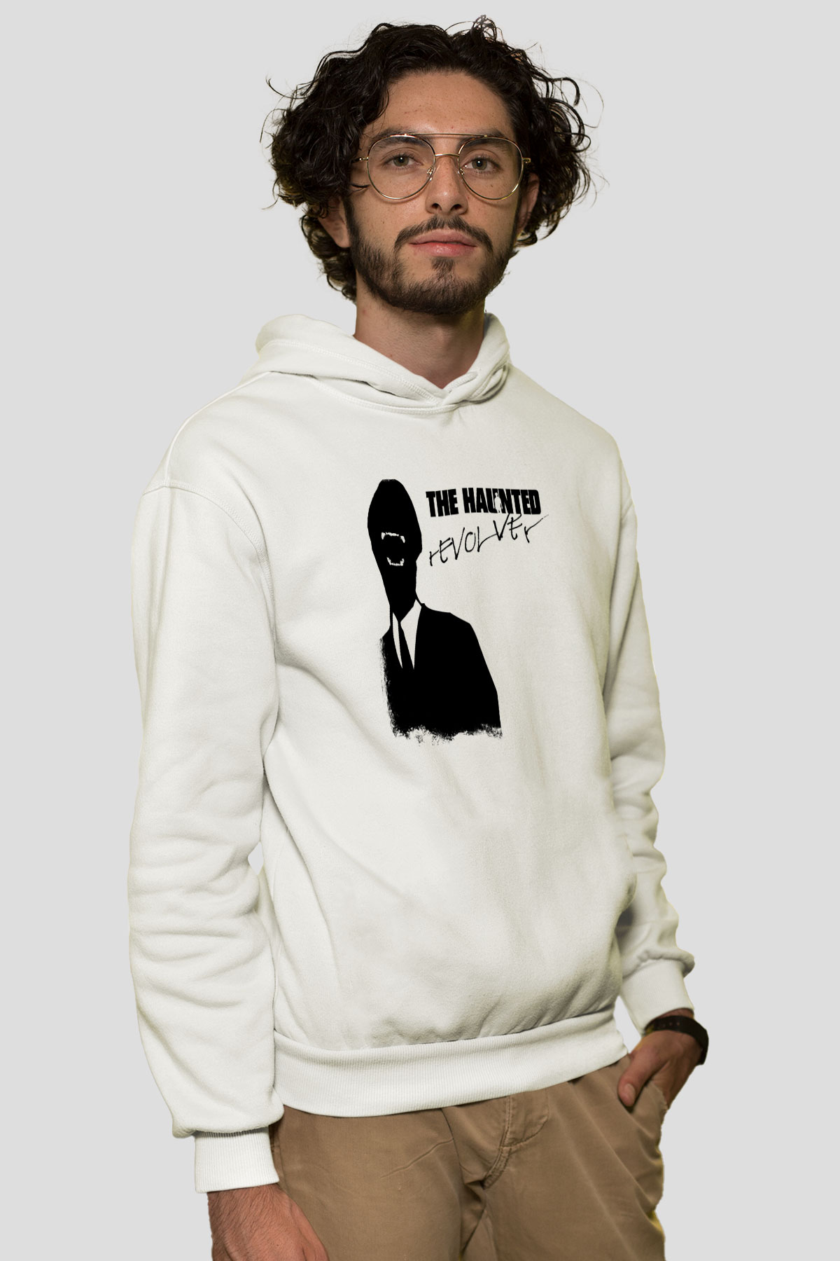 Haunted (The) Baskılı Unisex Beyaz Hoodie