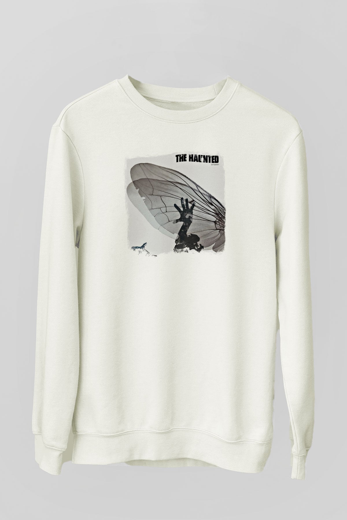 Haunted (The) Baskılı Unisex Beyaz Sweatshirt